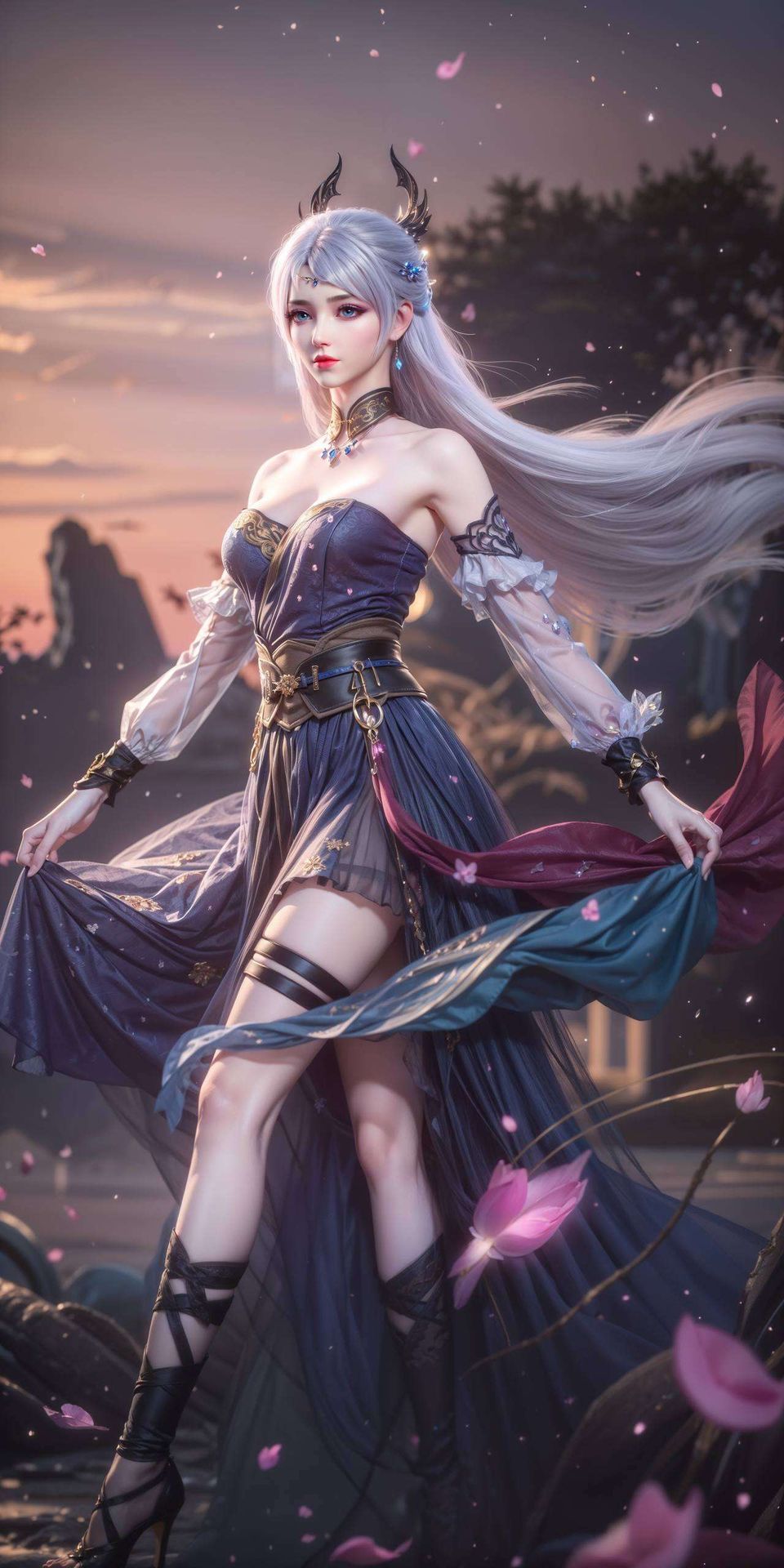 流畅动作洛璃壁纸带来冷酷帅气AI美女洛璃