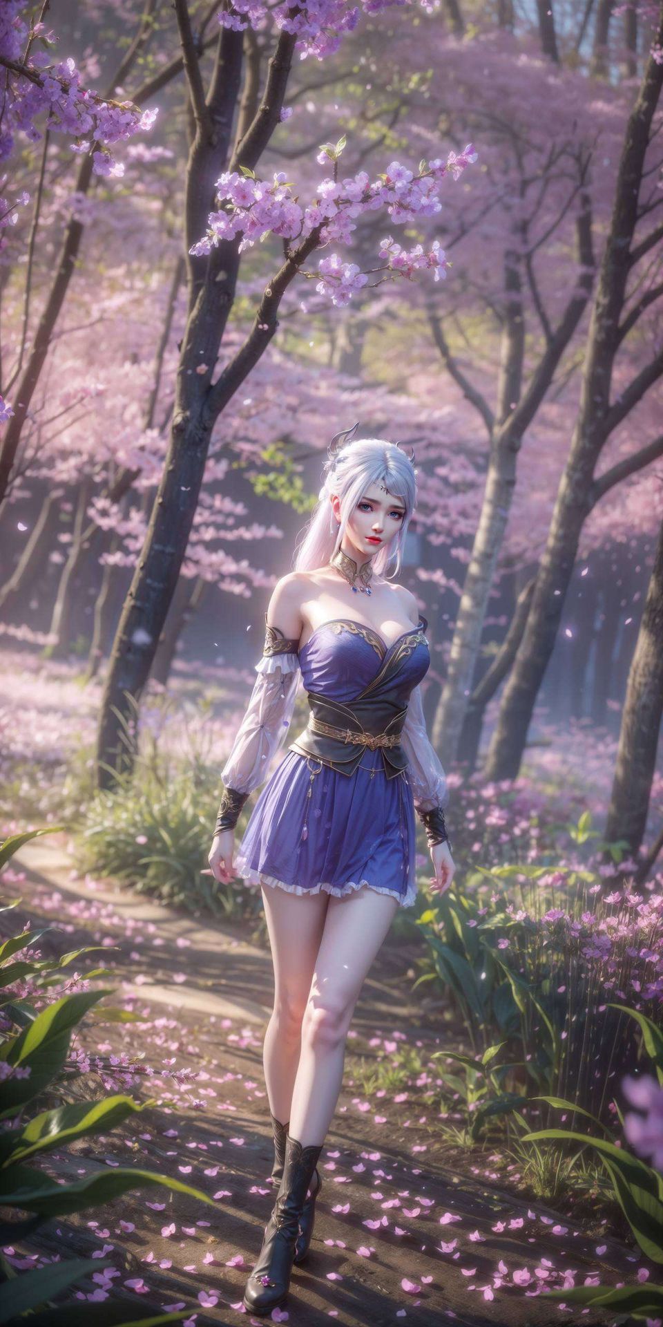 在这张壁纸中展现得淋漓尽致以国漫女神洛璃成年形象为主题