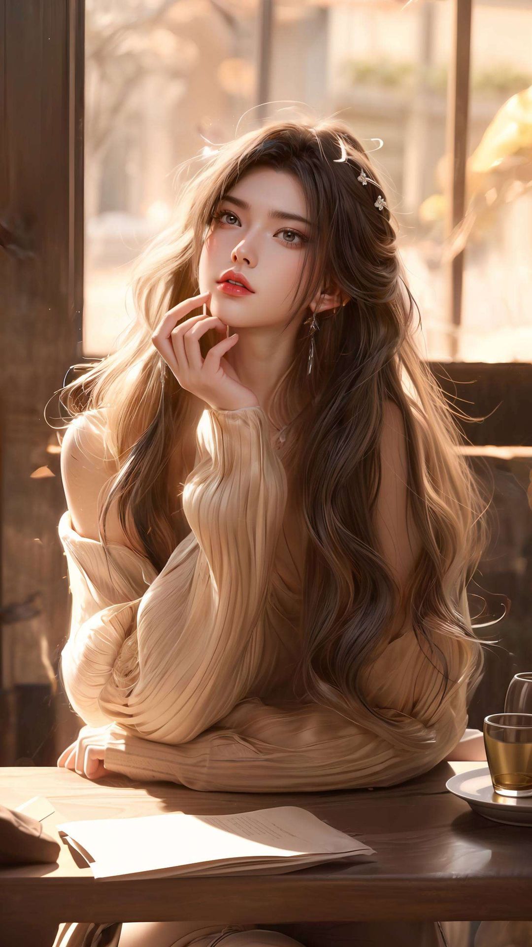 呈现出一种独特的国漫美女桌面装饰风格搭配超清的陆雪琪形象