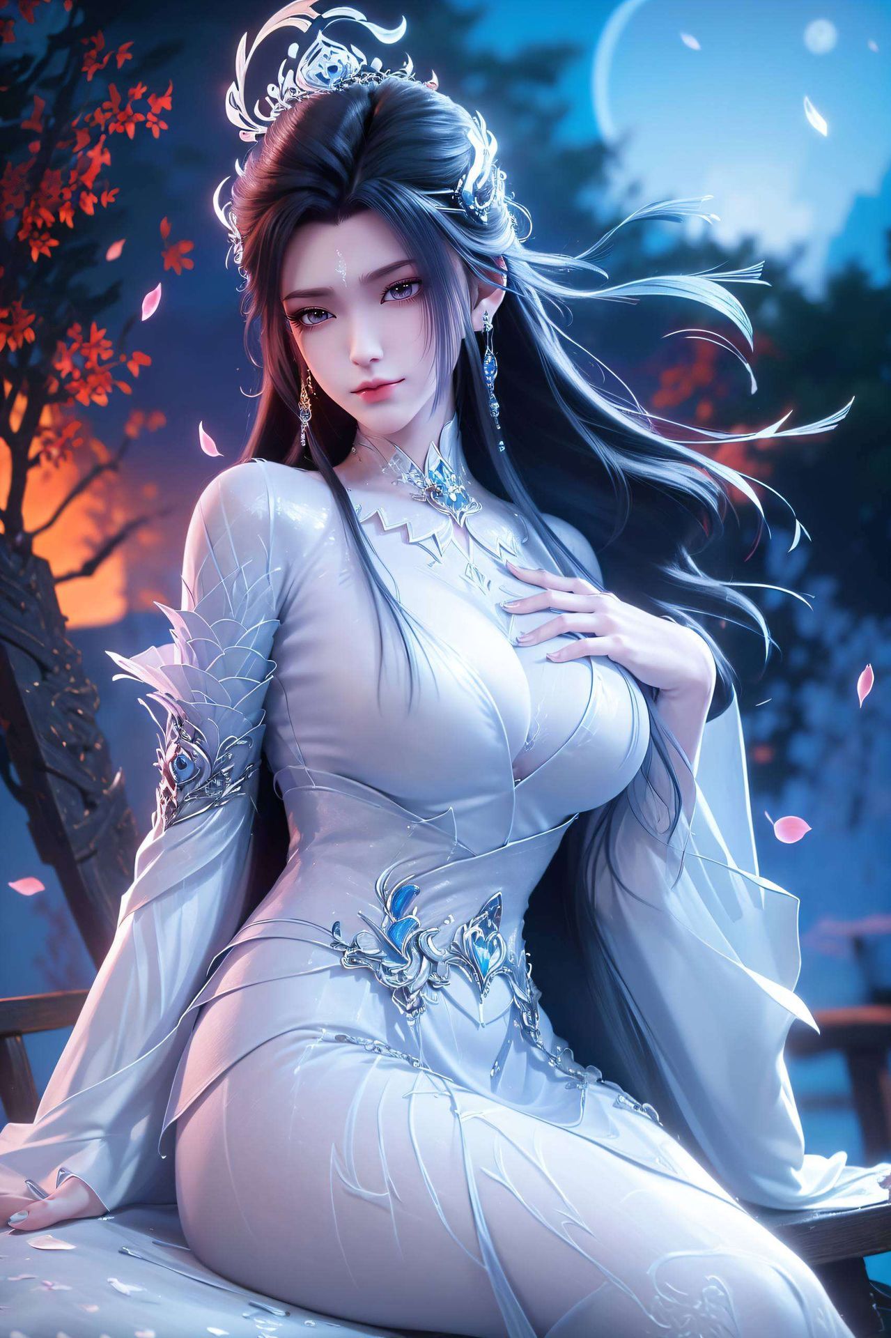 她的倩影在4K超高清壁纸中熠熠生辉穿梭在赛博朋克的未来世界