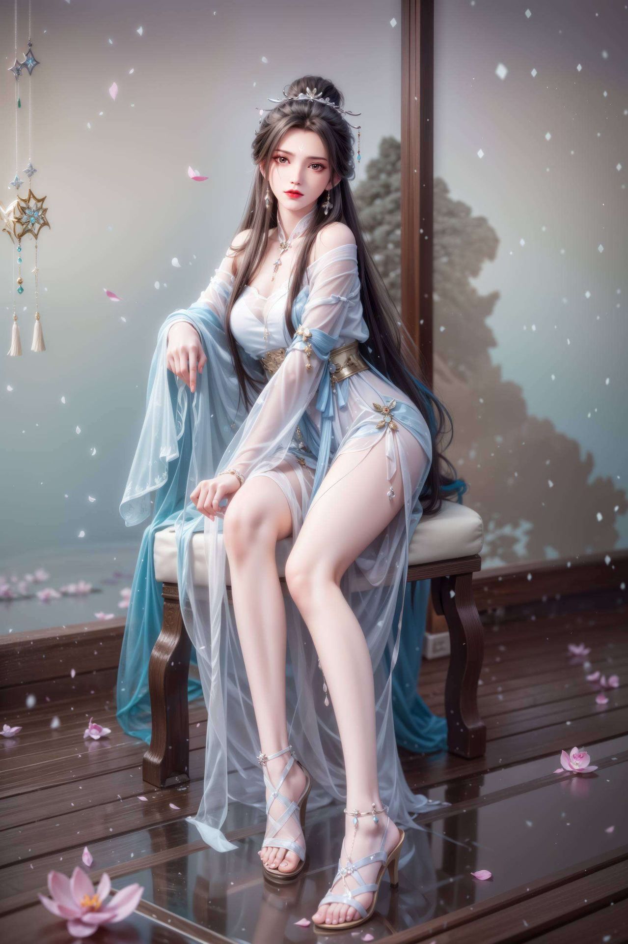 以诛仙中的陆雪琪为设计灵感展现出她仙气逼人、可爱动人的魅力