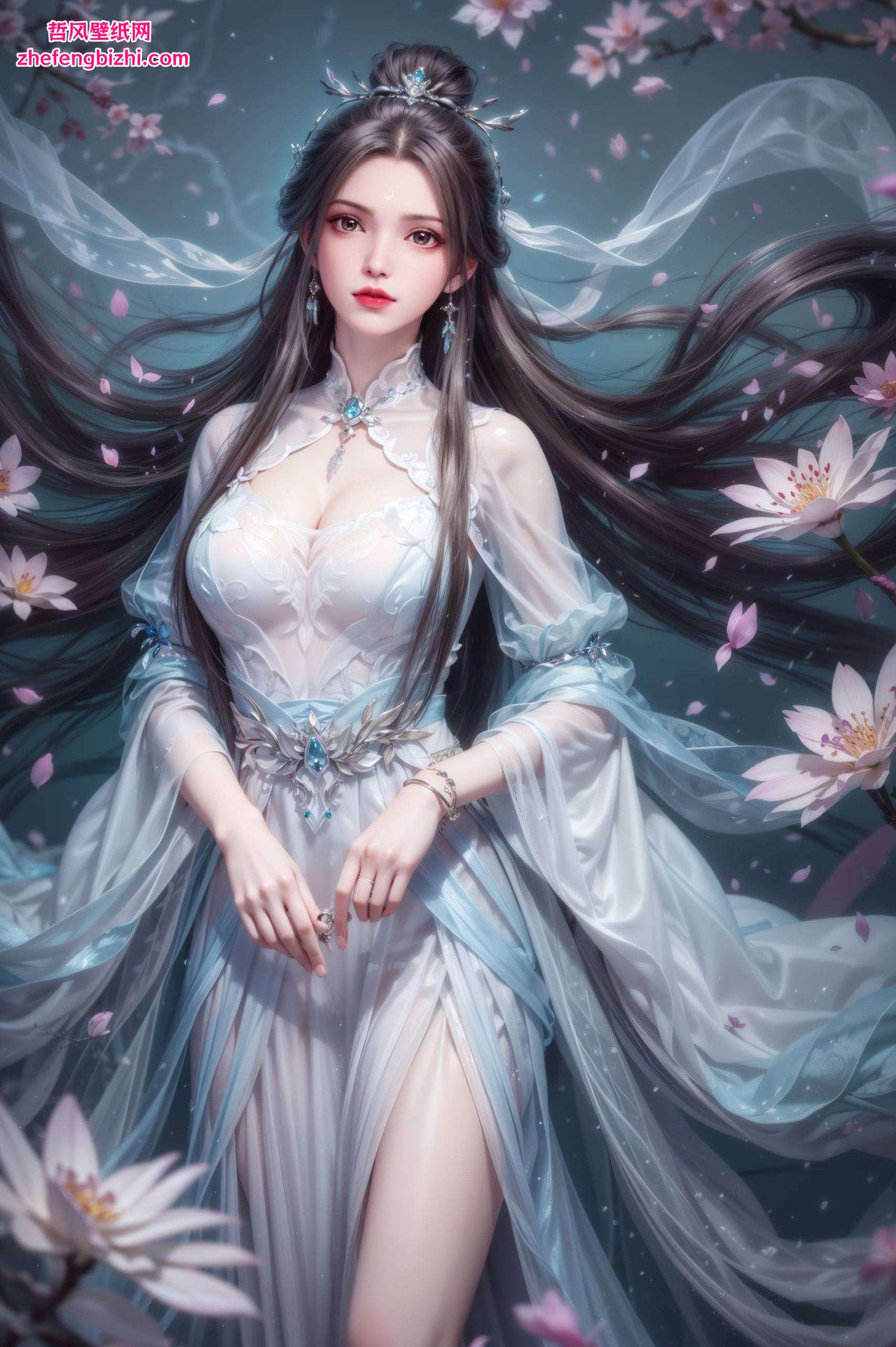 这款养眼壁纸拼贴让她的灵动眼神与飘逸衣袂跃然屏上