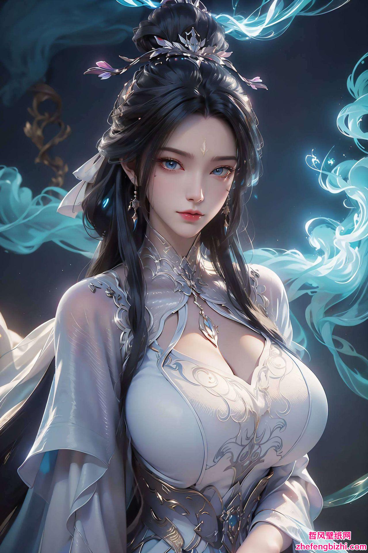 融合细腻的花卉笔触壁纸中