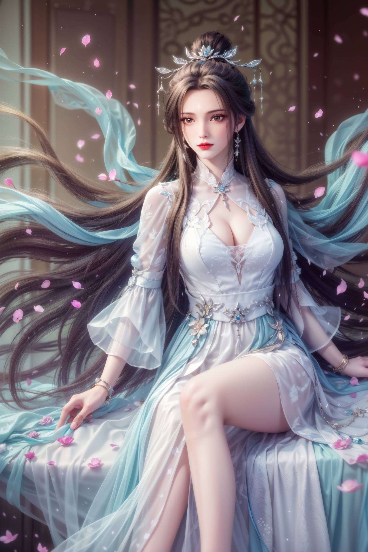 高清壁纸将她的风采与科技融合