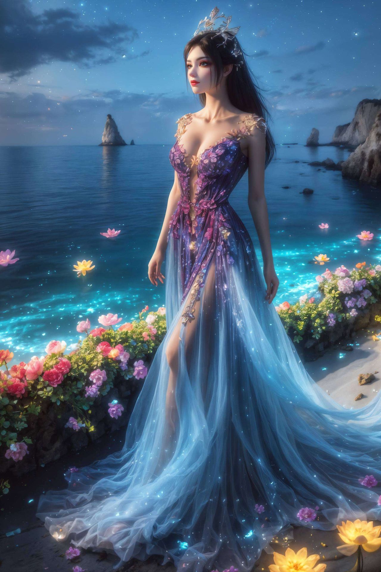 潮流元素与神秘美感的碰撞将国漫美女的柔美与iPhone屏保的科技感完美融合