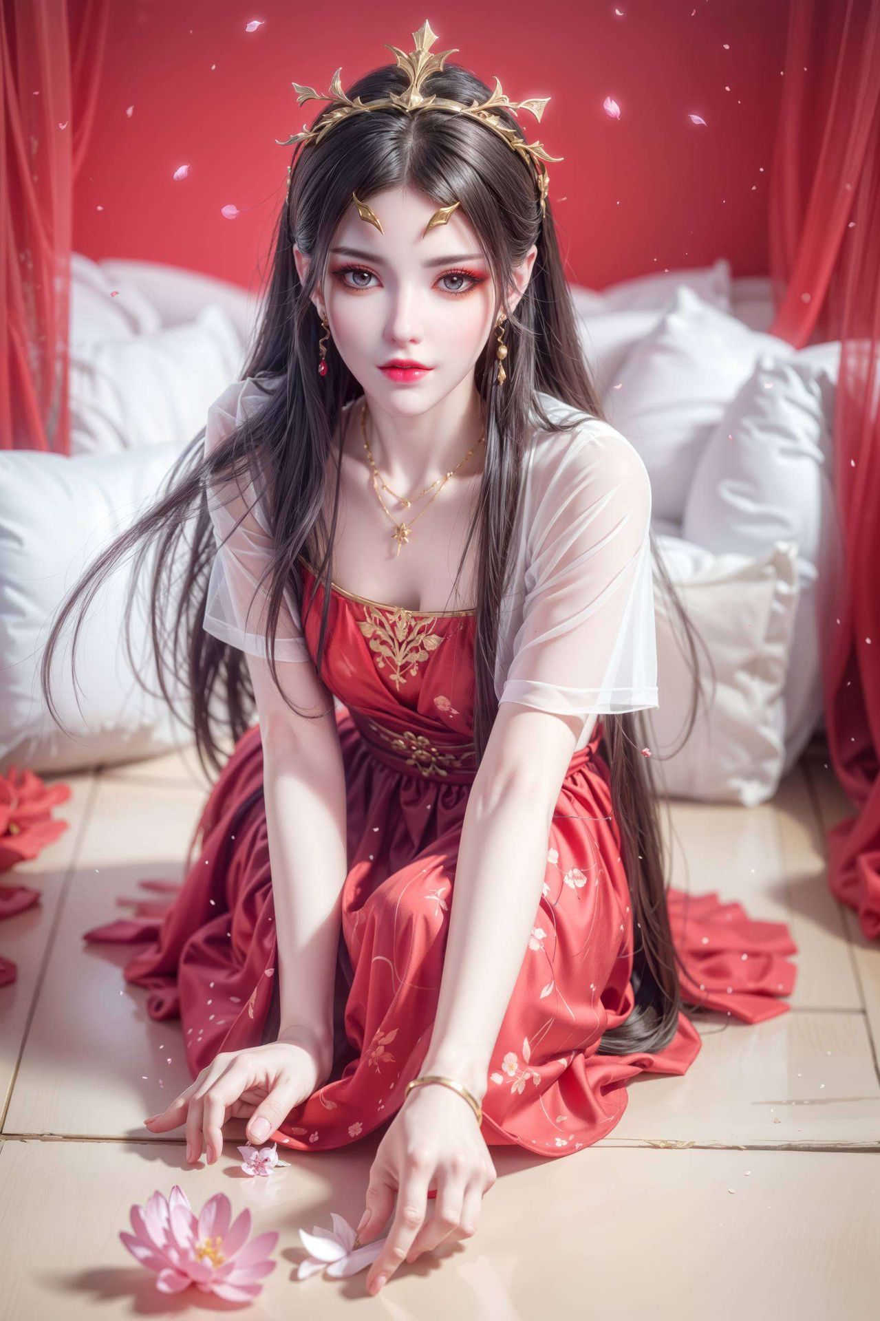 格纹设计更显精致融合了国漫美女的古风韵味与AI绘画的细腻骨骼素材