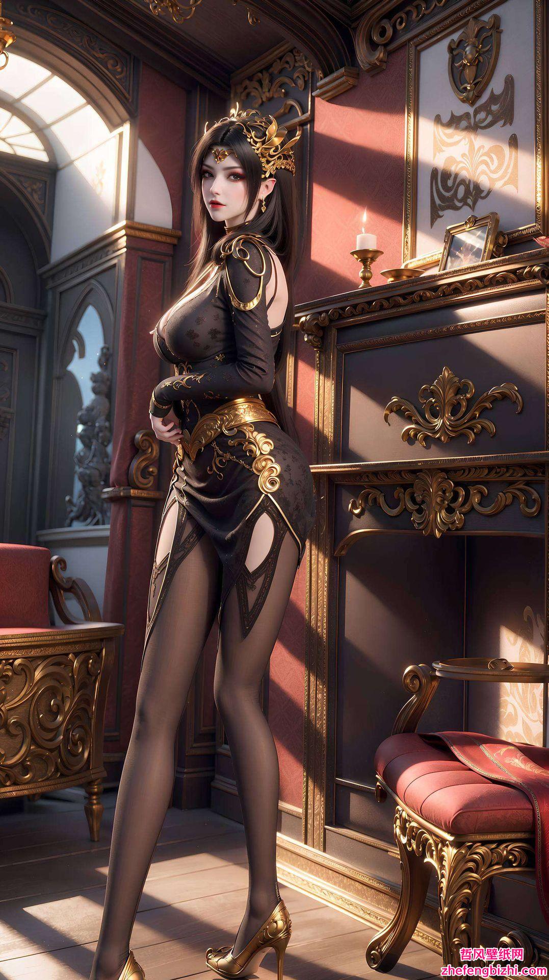 绚烂的碎花背景映衬出她的妖娆身姿这款电脑壁纸将国漫经典角色美杜莎的神秘魅力与高清画质完美融合