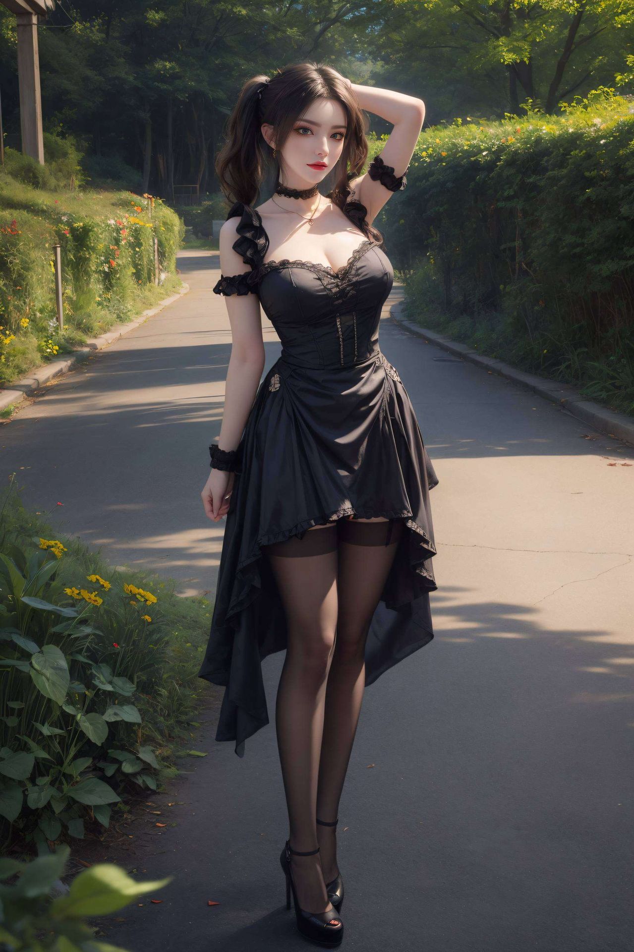 以国漫美女的精致对称美为设计核心这款美杜莎白色背景壁纸