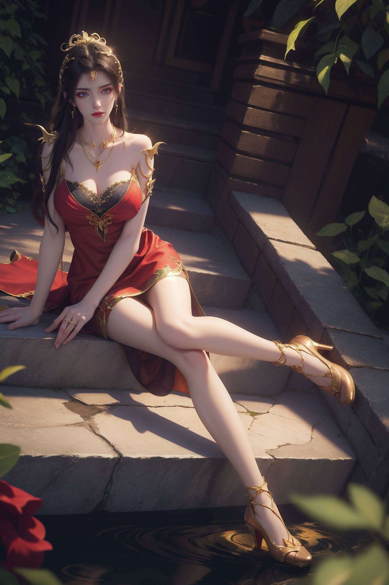 与游戏中的经典场景相映成趣眼神犀利