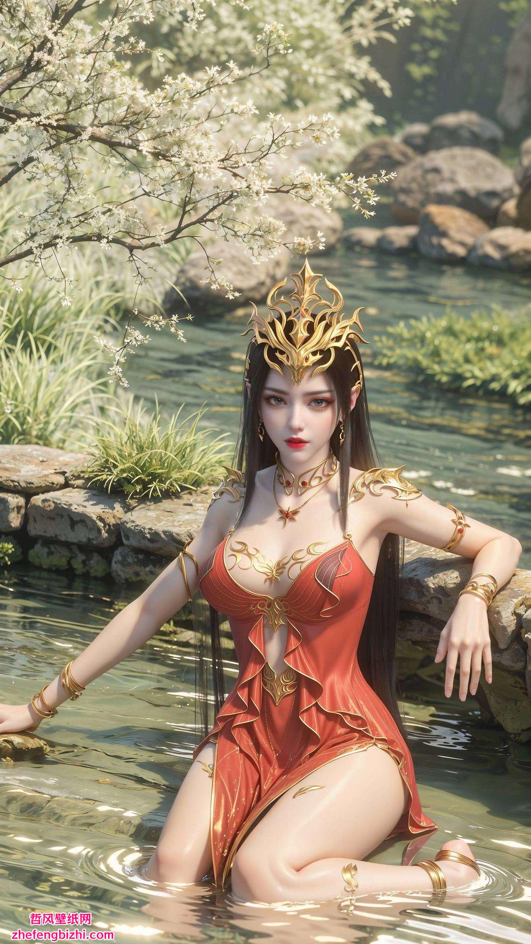 高清壁纸捕捉了她神秘的微笑穿梭于古典与现代之间