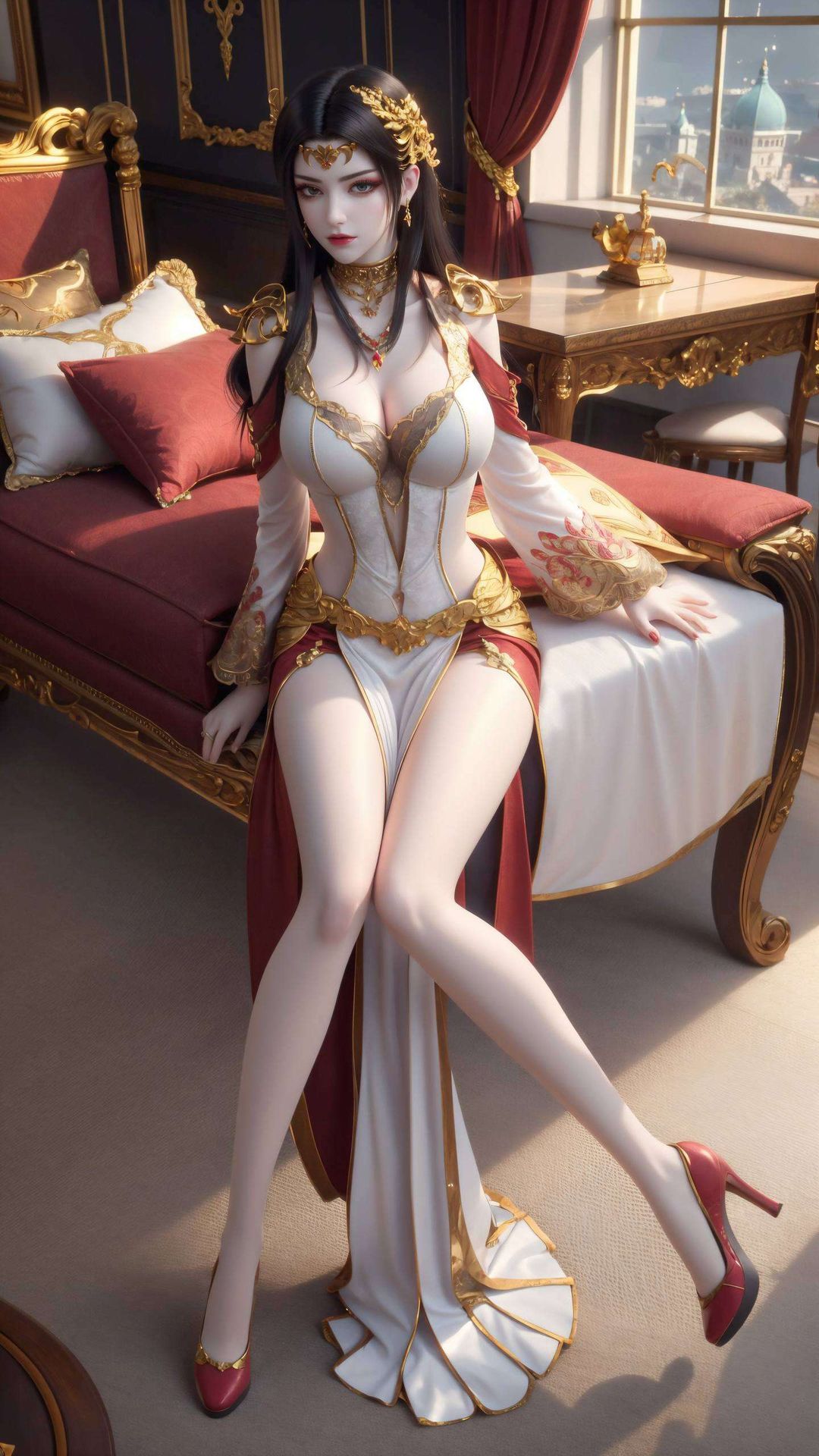 紫色壁纸映衬着她的神秘与高贵漫步在古风国漫的世界