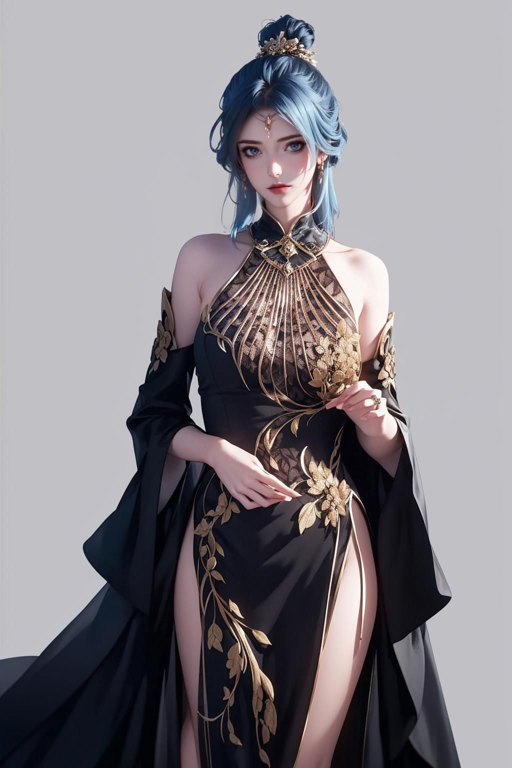 为你的桌面带来一丝魔幻的色彩这幅国漫女主AI油画