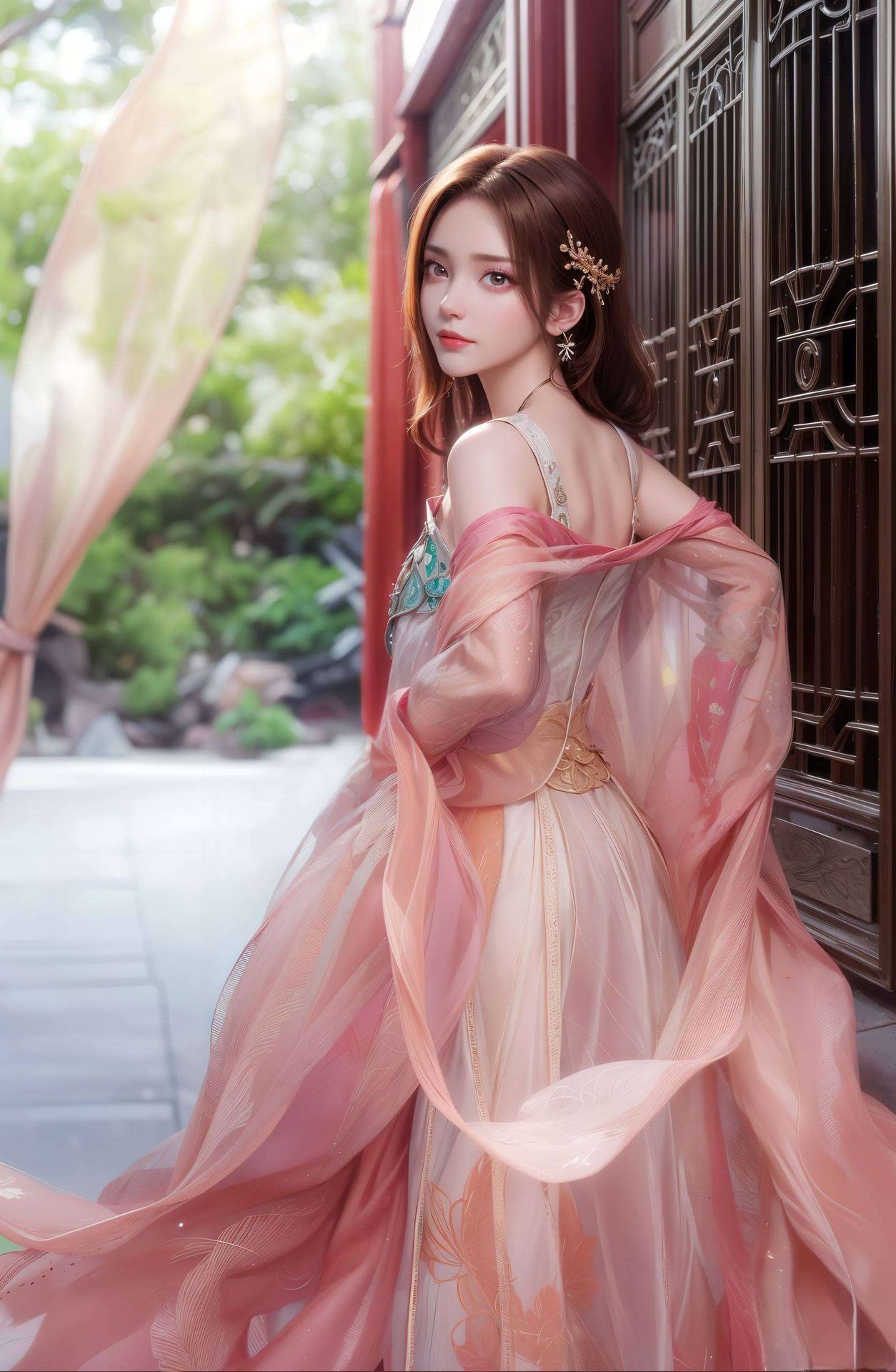 纳兰嫣然背景中震撼的自然风光