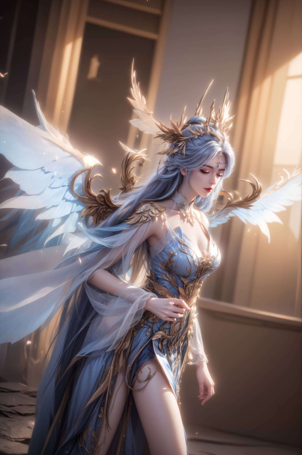 以宁雨蝶体质的优雅形象为主题细腻描绘