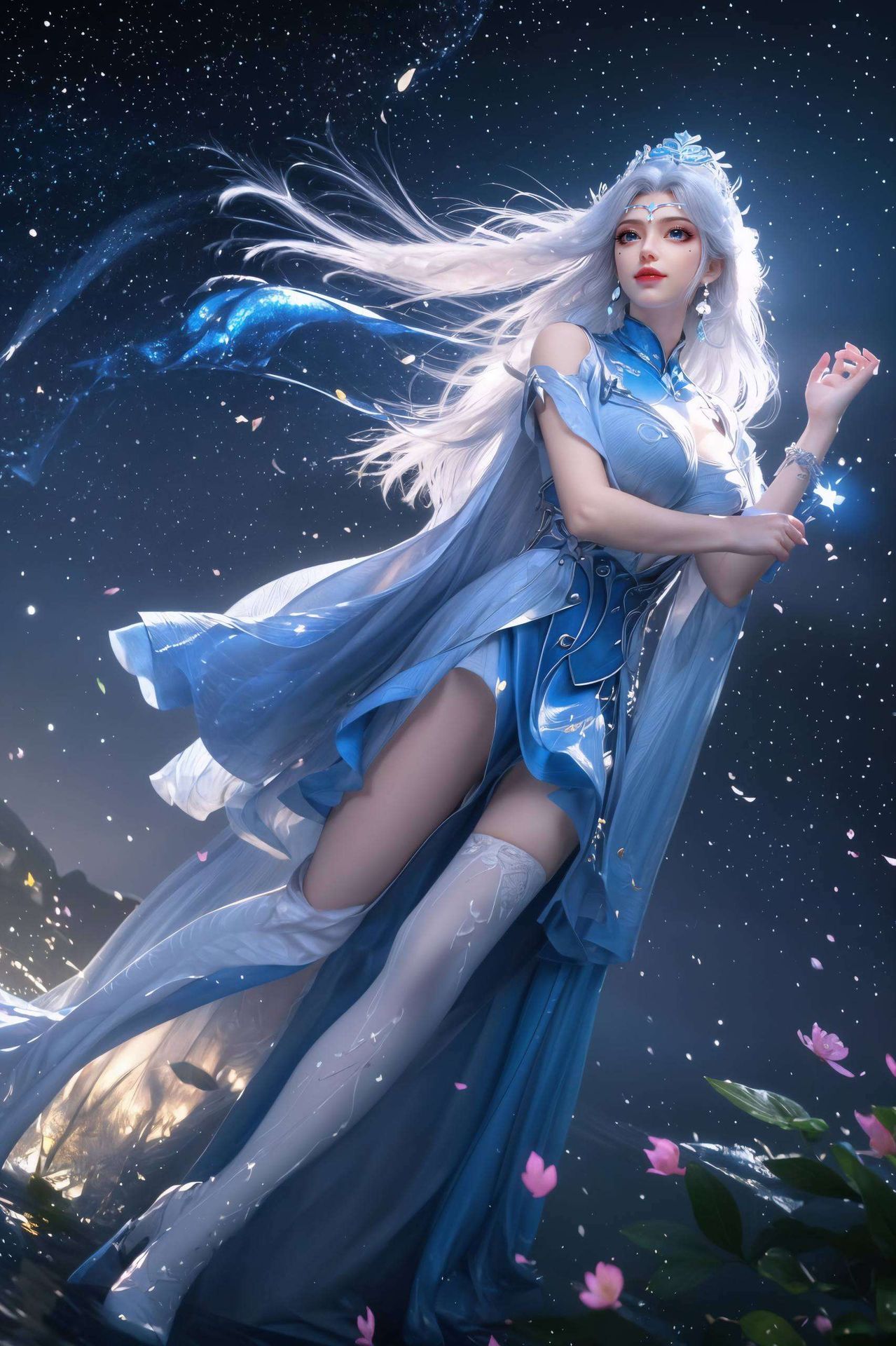 宁雨蝶翩翩起舞这款AI绘画角色素材壁纸