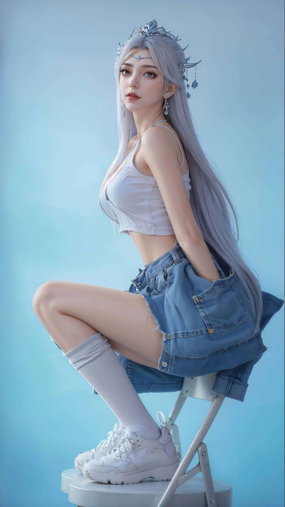 将她的独特发色渲染得淋漓尽致这款精选国漫女主宁雨蝶的AI活力超高清4K艺术壁纸