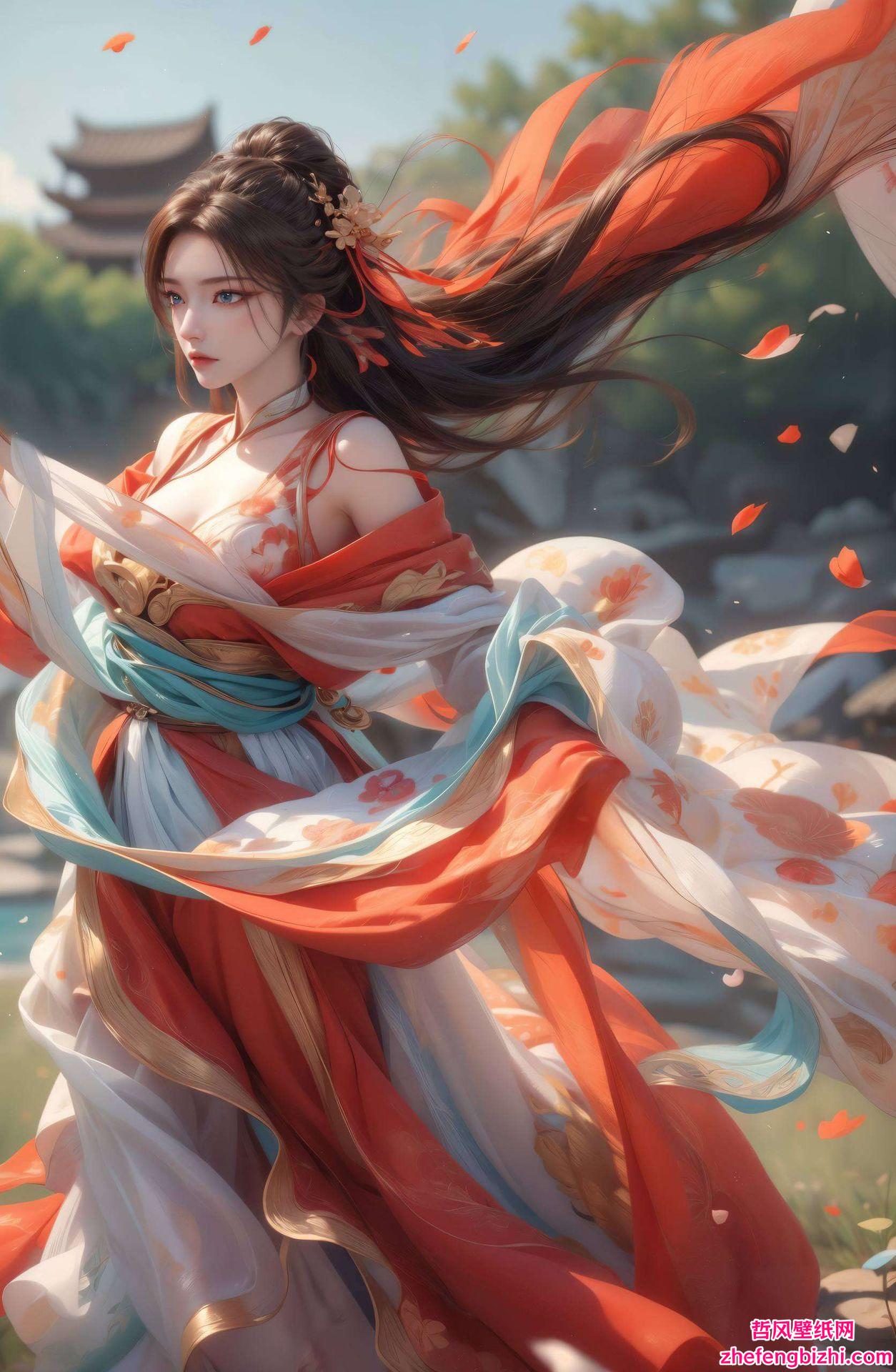 将国漫女主的魅力展现得淋漓尽致蔷薇大头壁纸AI素材以其独特的柔和色调