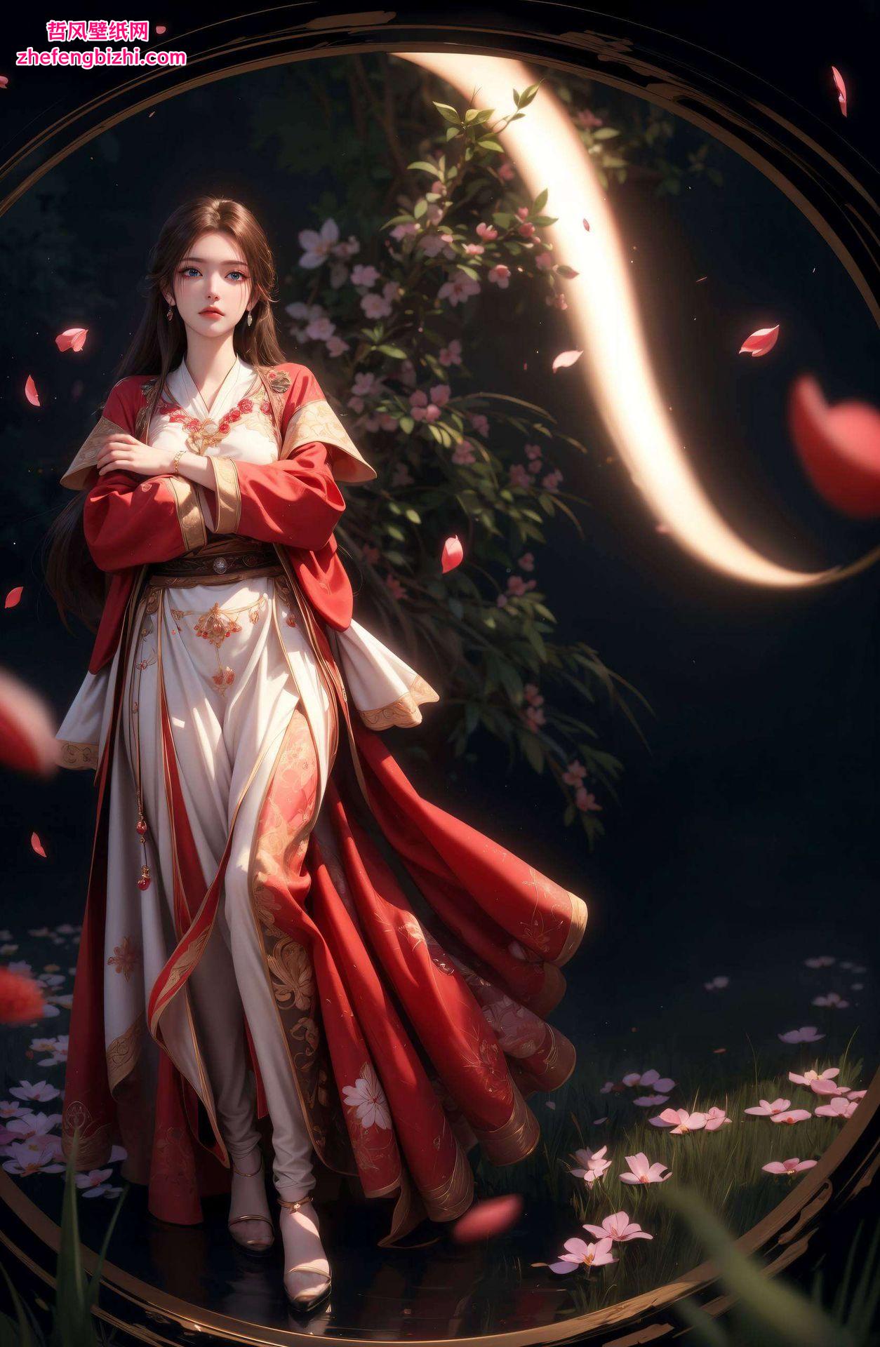 这款以国漫女主蔷薇为主角的AI动漫壁纸感受国漫的独特魅力