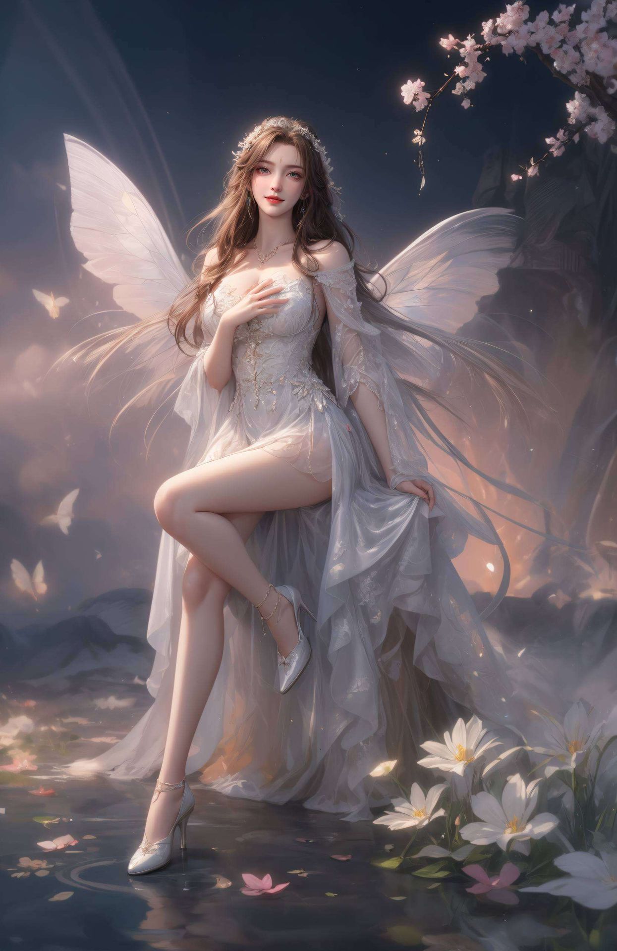 粉色的波点苹果元素点缀其间清漪如水的美眸