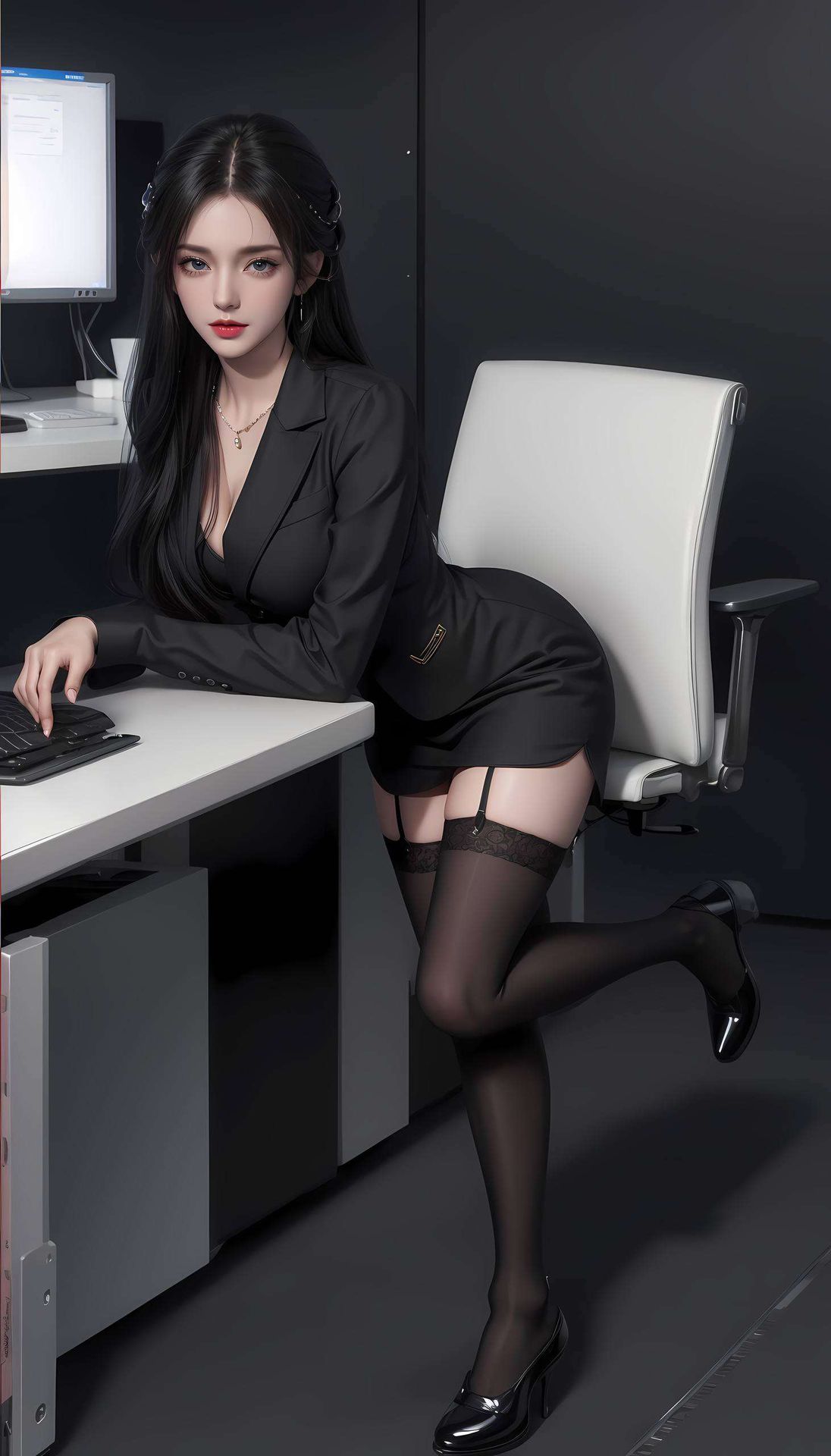 尽在这套AI绘画全屏壁纸中清漪女神的魅力