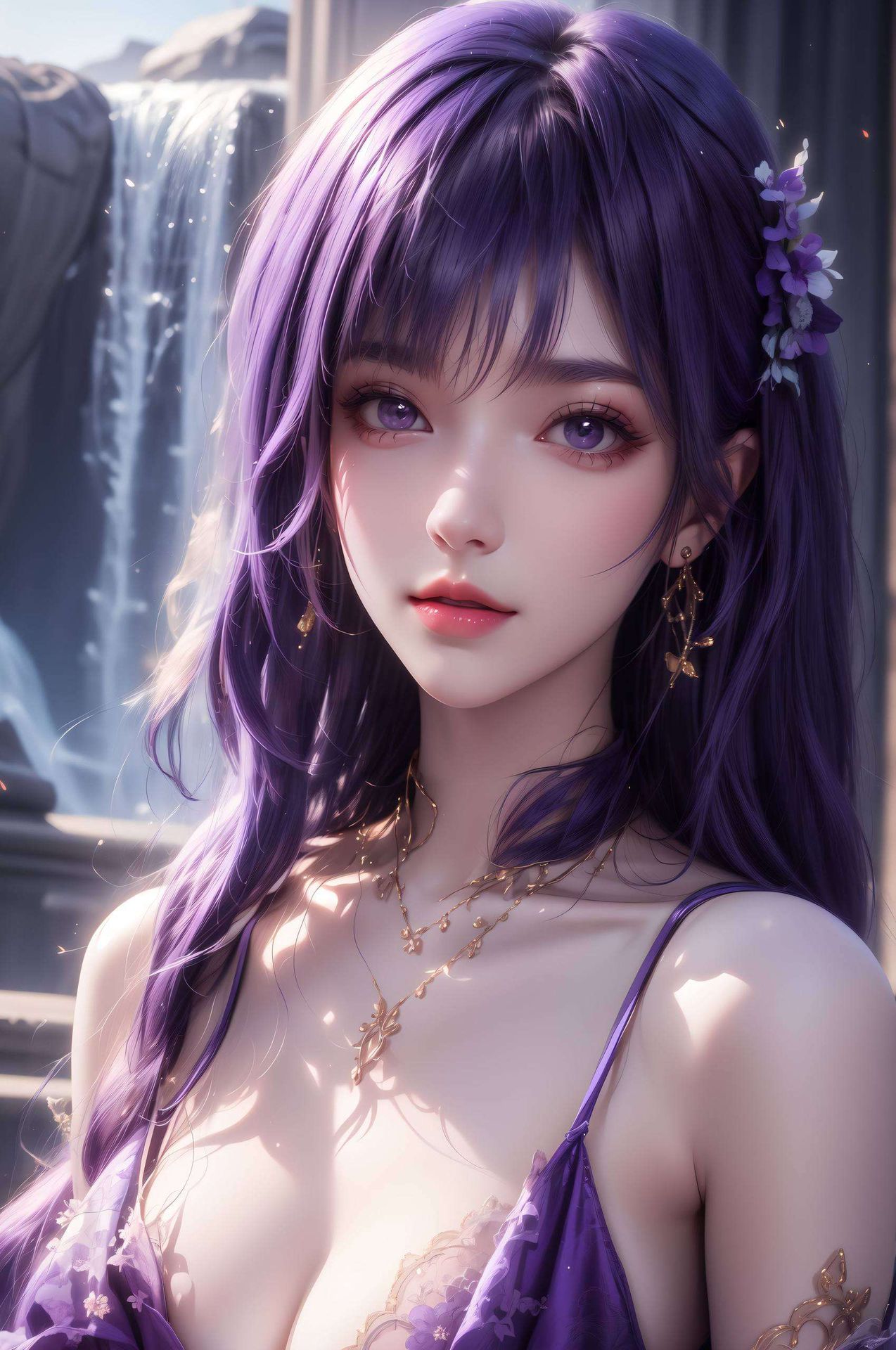 感受国漫之美这款超好看的国漫女主AI单色Win10壁纸动画