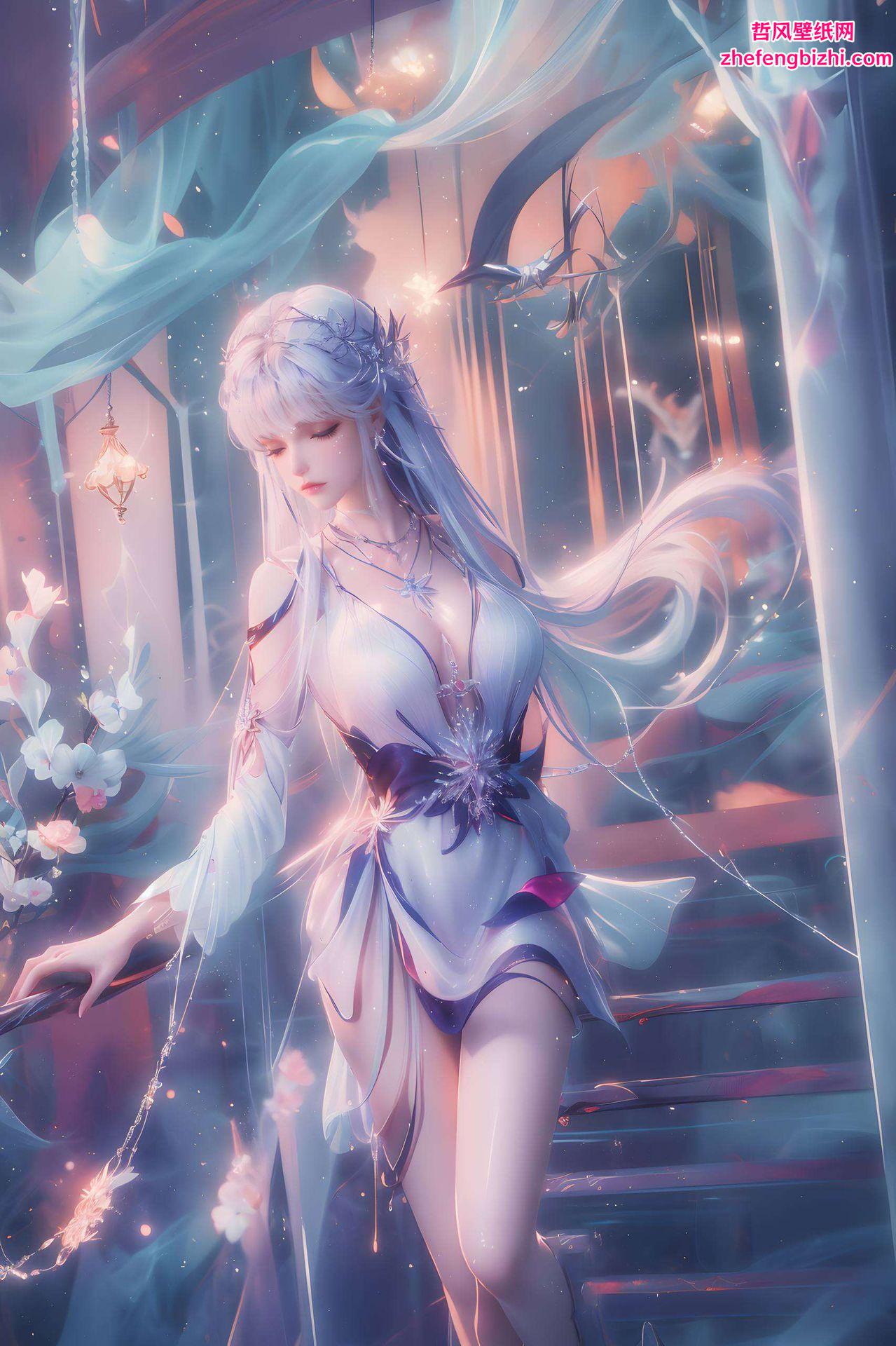 每一次转身都闪耀着未来的色彩穿梭在赛博朋克世界的苹果国漫女生