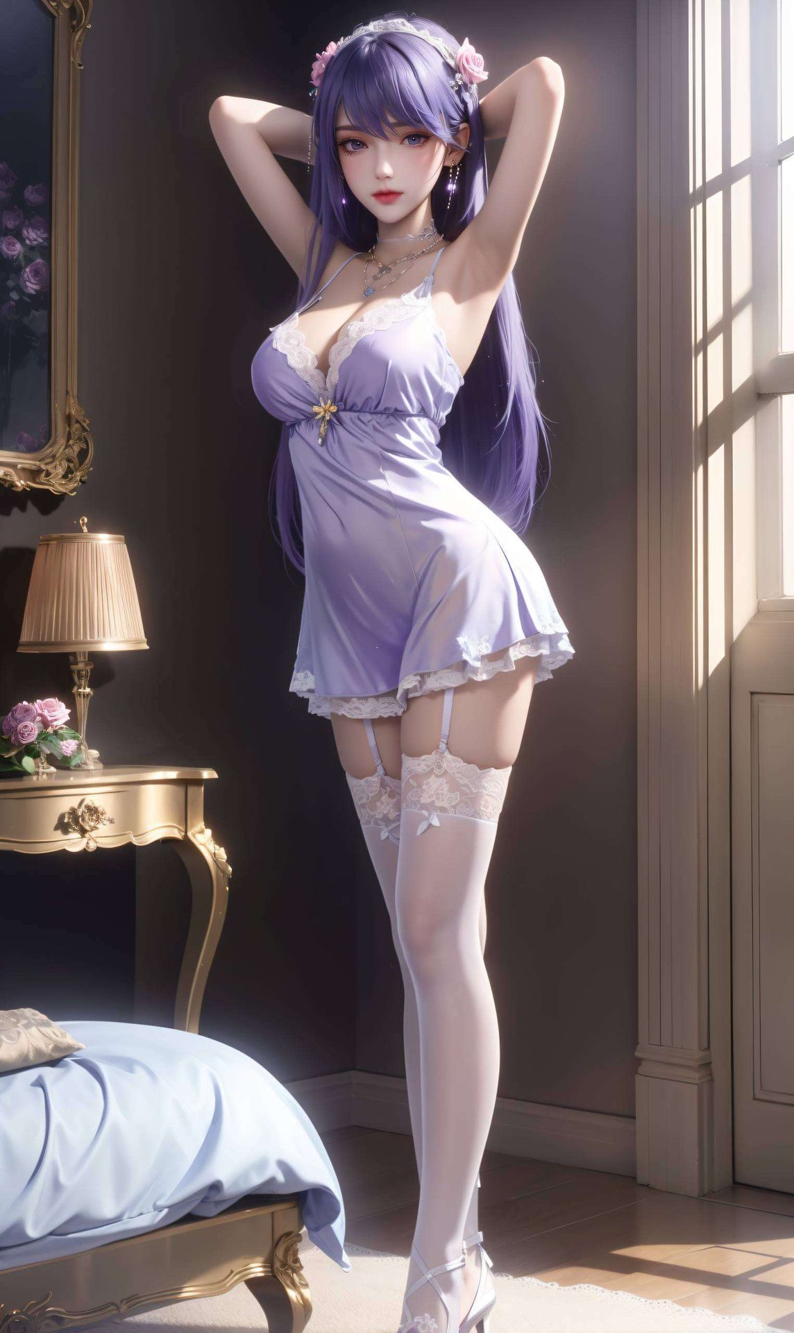 细腻的笔触、清新的色彩这款【AI国漫女神桌布苹果国漫美女ins风】壁纸