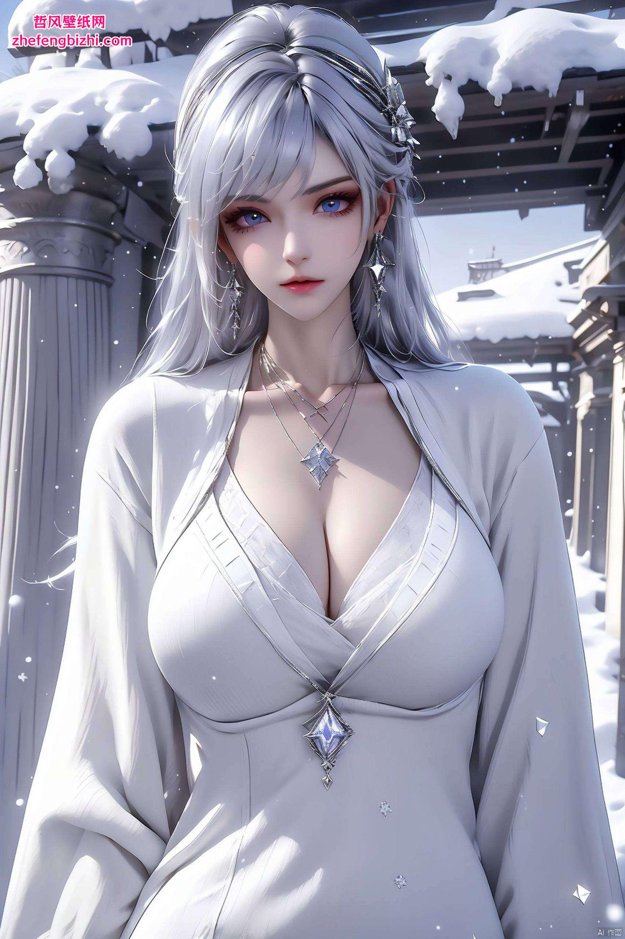 在这幅赛博朋克安卓AI女神的圣采儿漫画壁纸中让你沉浸在这场视觉盛宴中