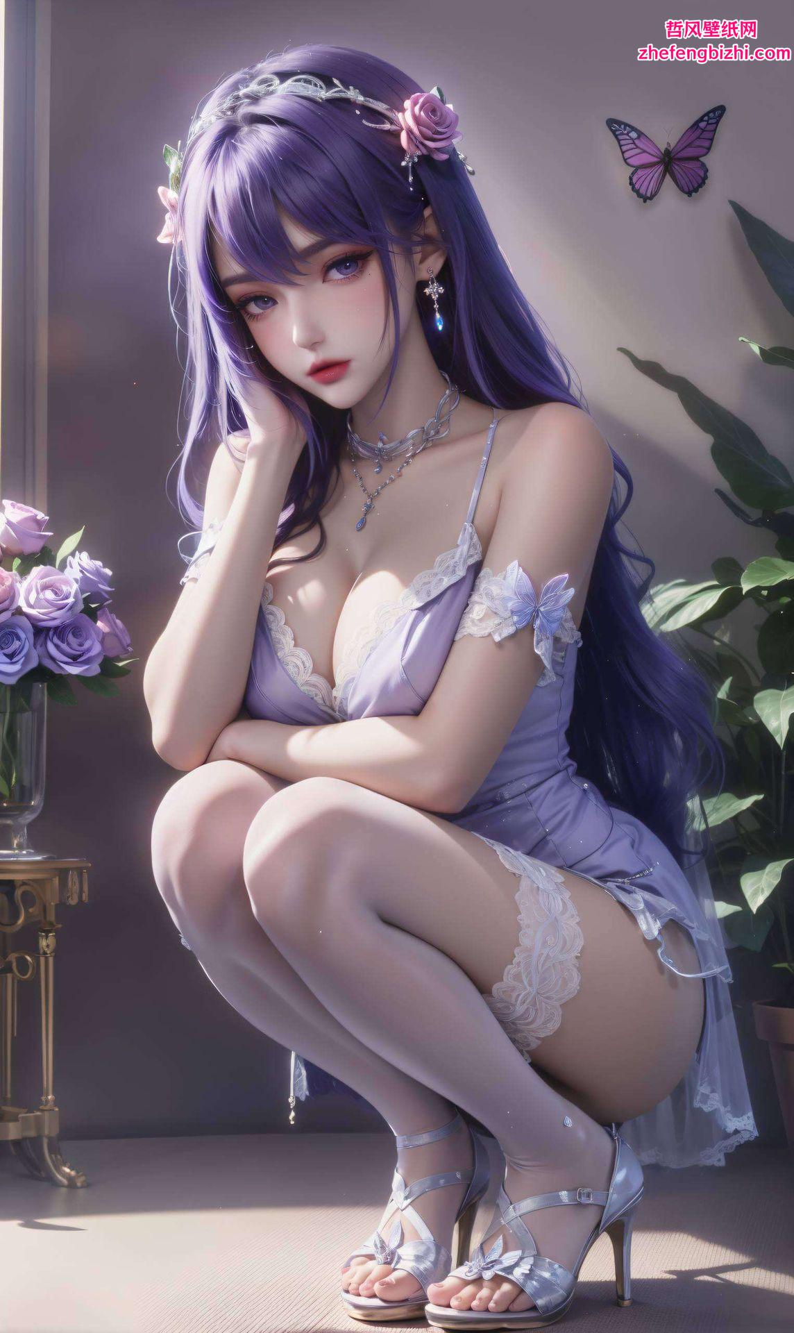 为你的设备增添一抹独特的国漫风情这款绿色拼贴的IPAD国漫女神壁纸