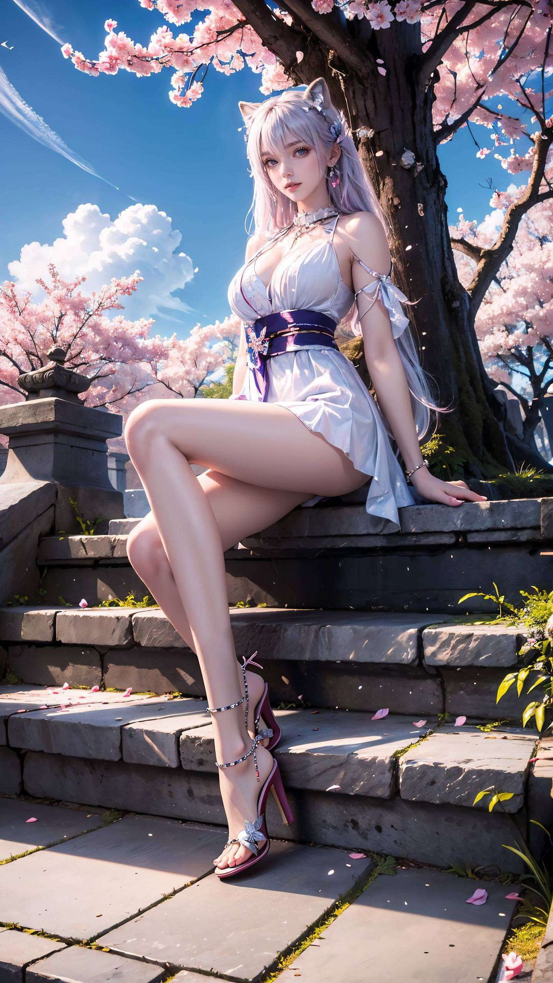 细腻的花瓣与她的倩影交织每一次刷新