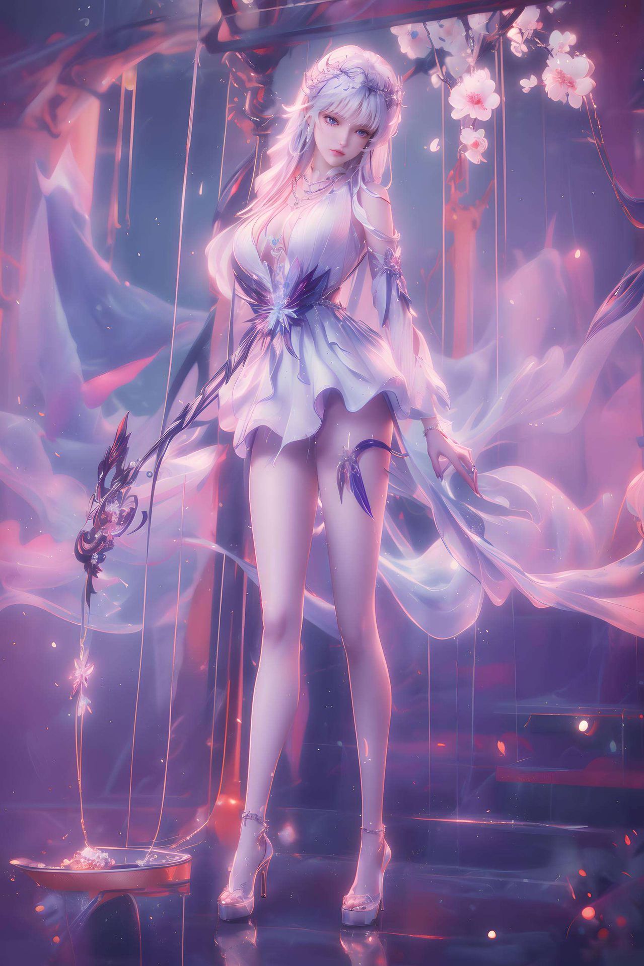 成为国漫女神的代表这款紫色波普艺术风格的1080p唯美壁纸