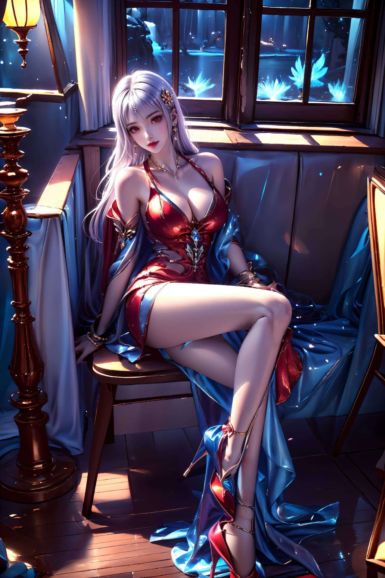 这款太阴玉兔唯美壁纸细腻描绘出国漫女生的柔美气质