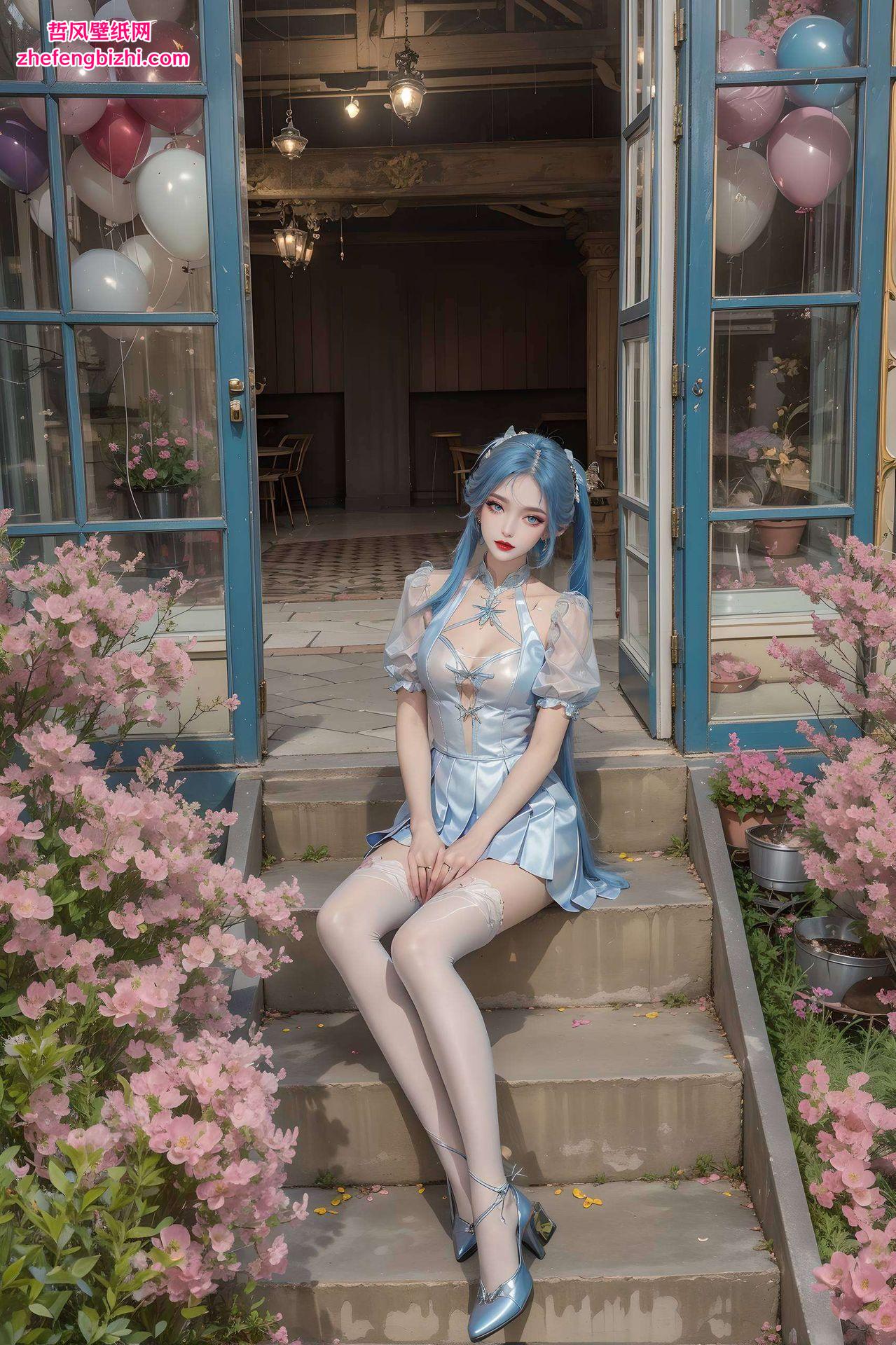 壁纸中黑裙飘逸