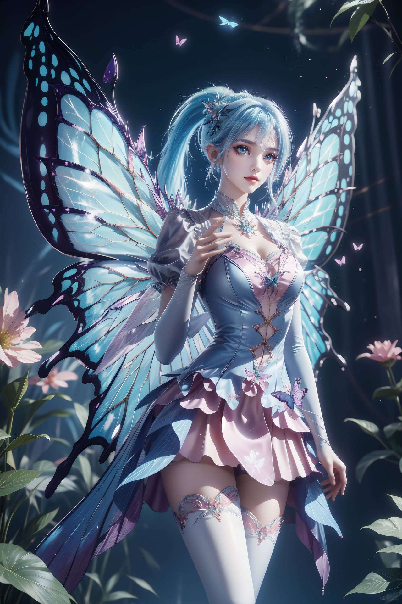 尽显清新脱俗之美AI绘画与动作素材的巧妙融合