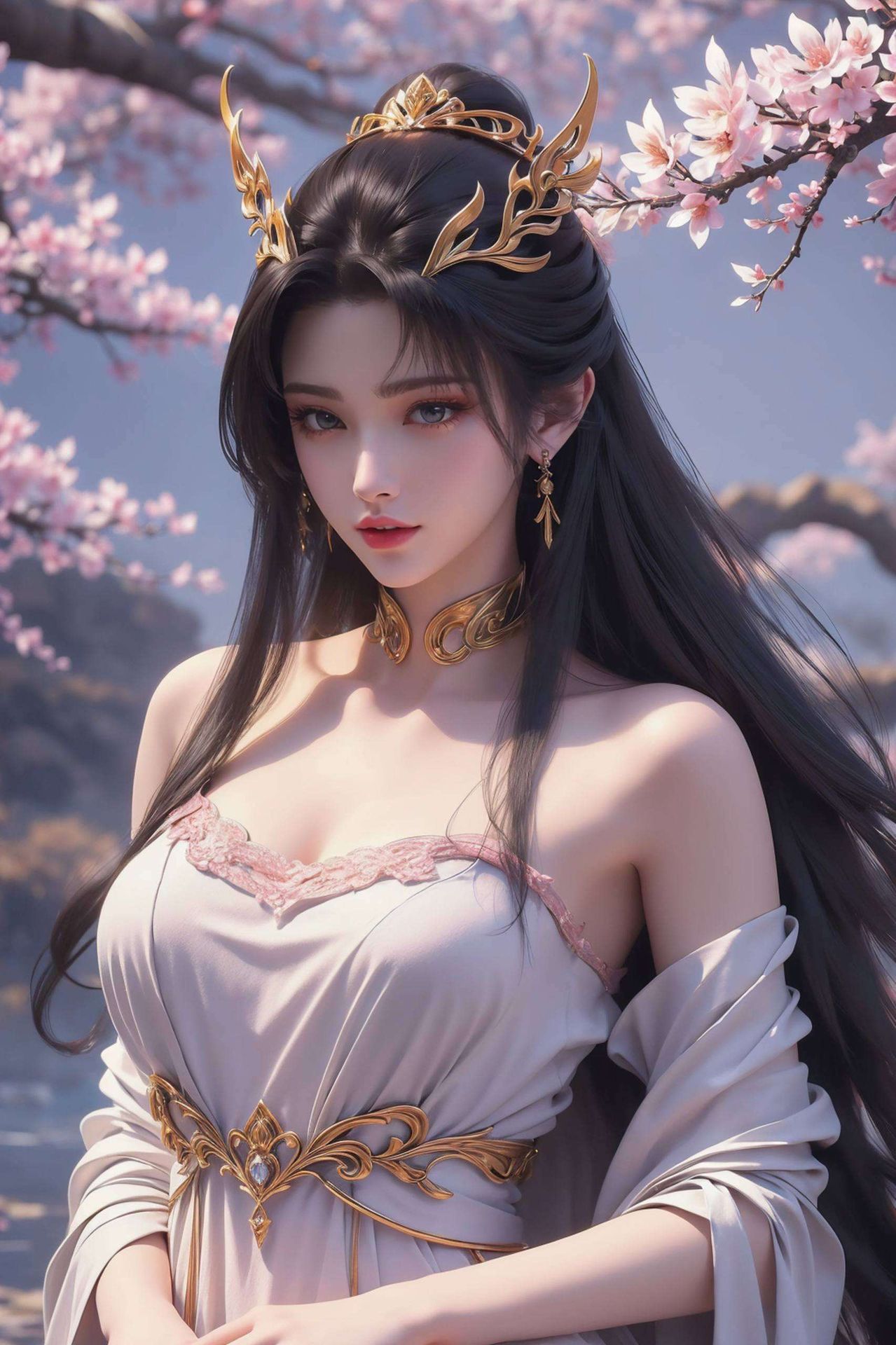 这款AI绘画的天狐仙子壁纸1080p的超清画质