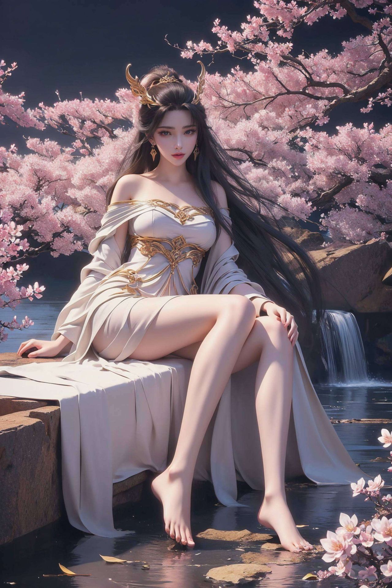 这款AI国漫女神壁纸为你的设备增添一份神秘与优雅