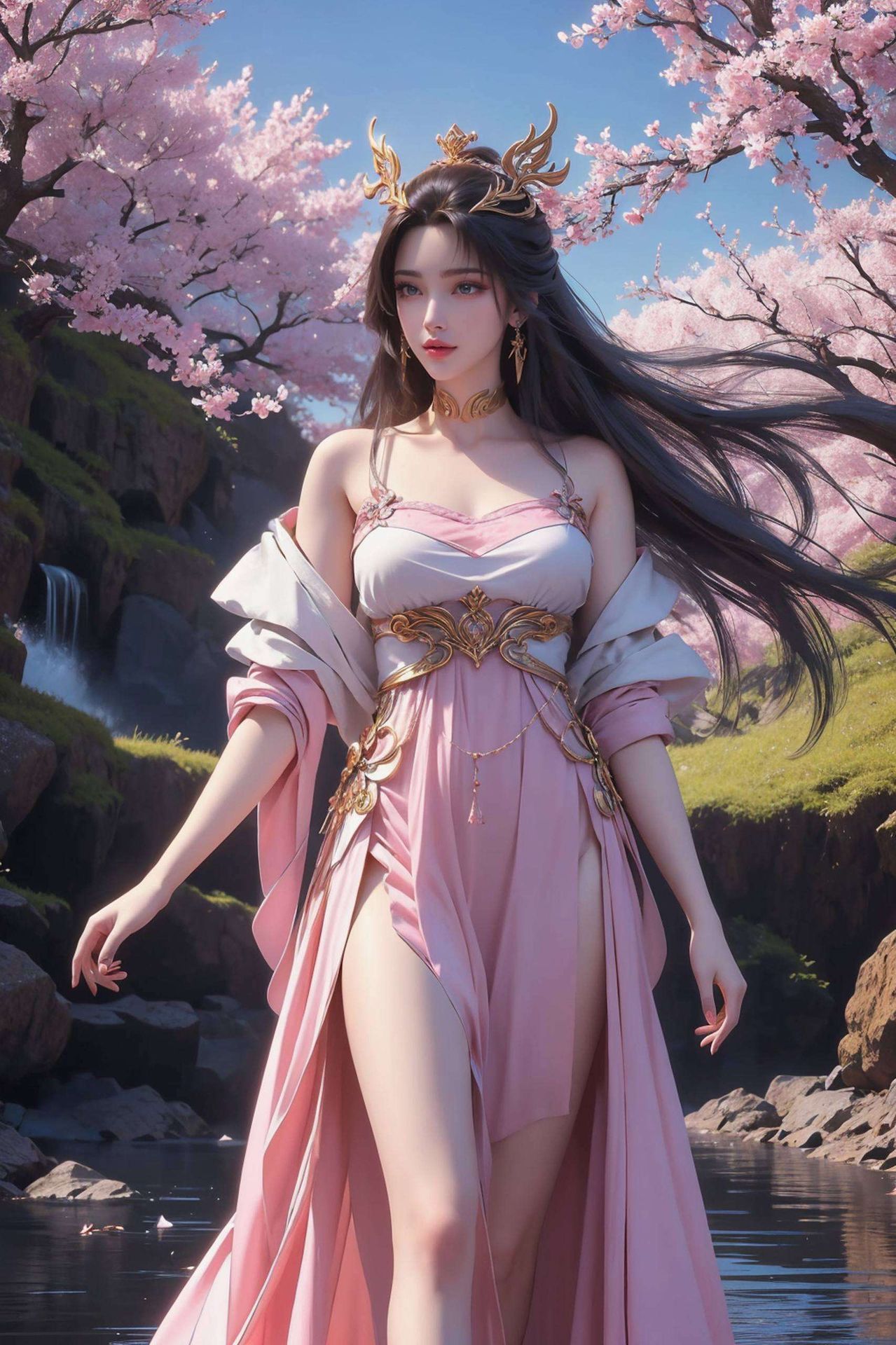 其可爱灵动的形象让人一见倾心这款壁纸护眼国漫女主AI梦幻苹果简洁壁纸