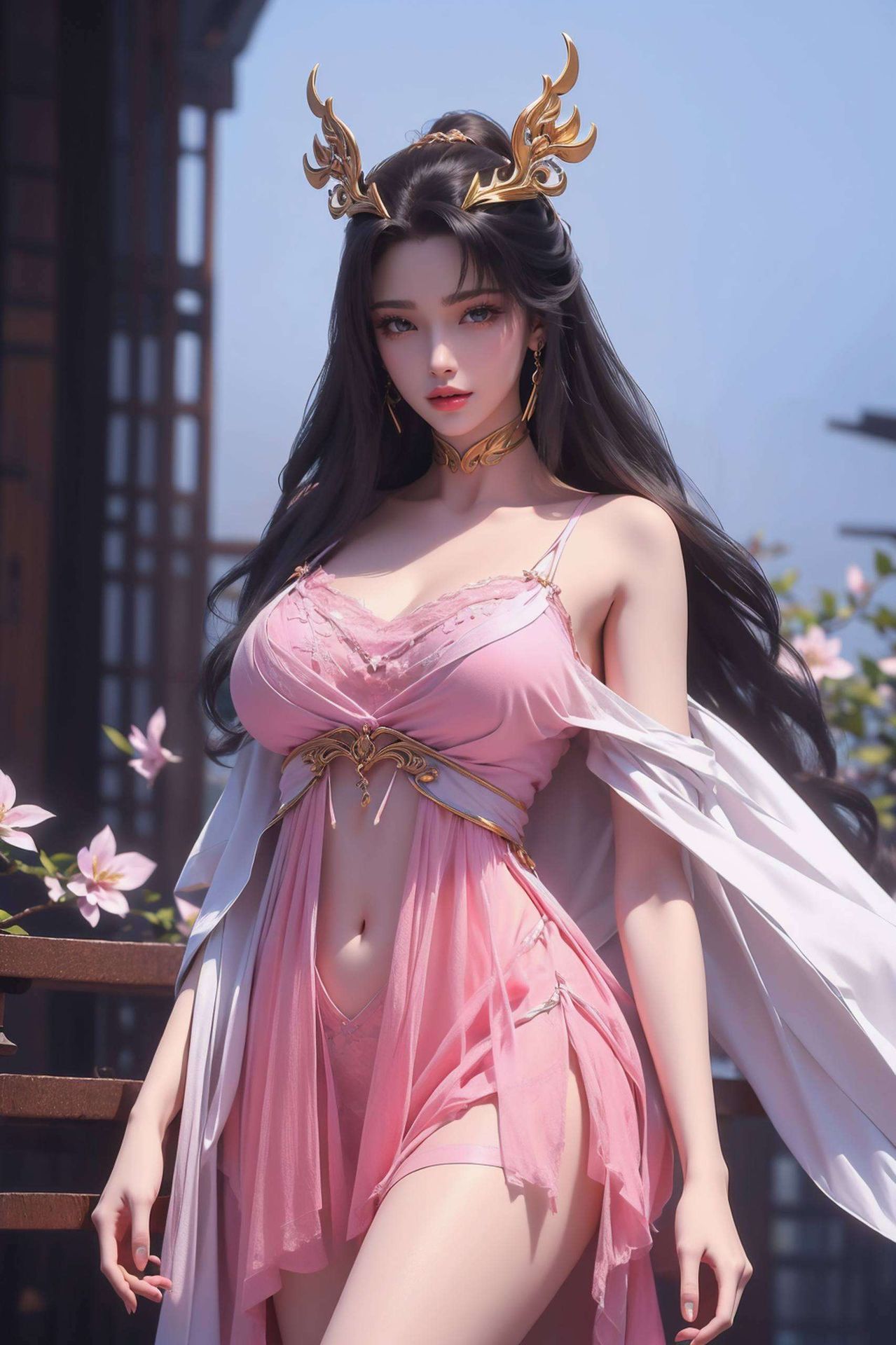 融合了神秘东方美学的天狐仙子长方形壁纸仙子翩翩起舞