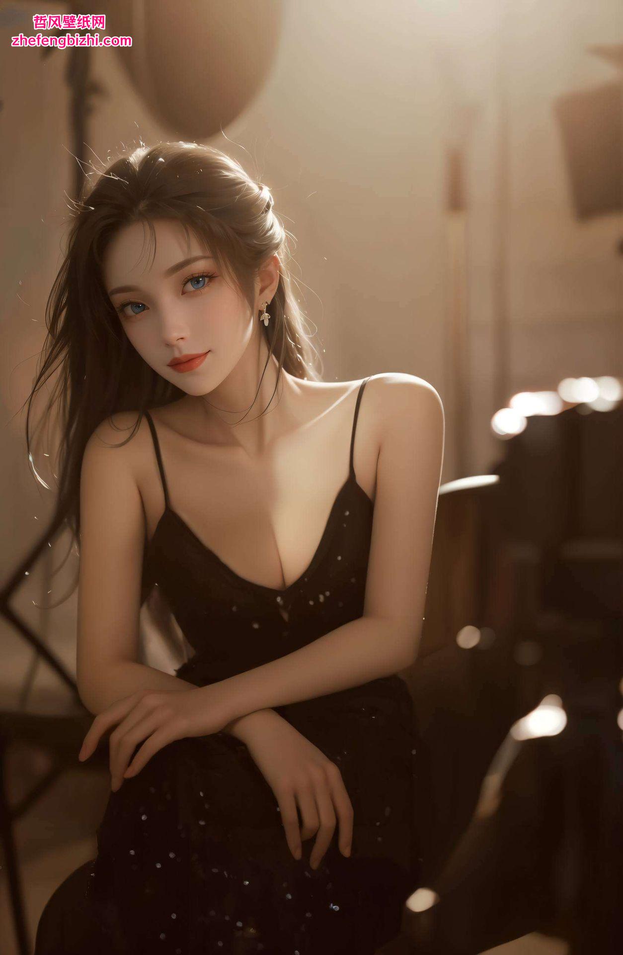 以天狐仙子为主题的极简风格4K艺术壁纸她灵动的大眼闪烁着智慧的光芒