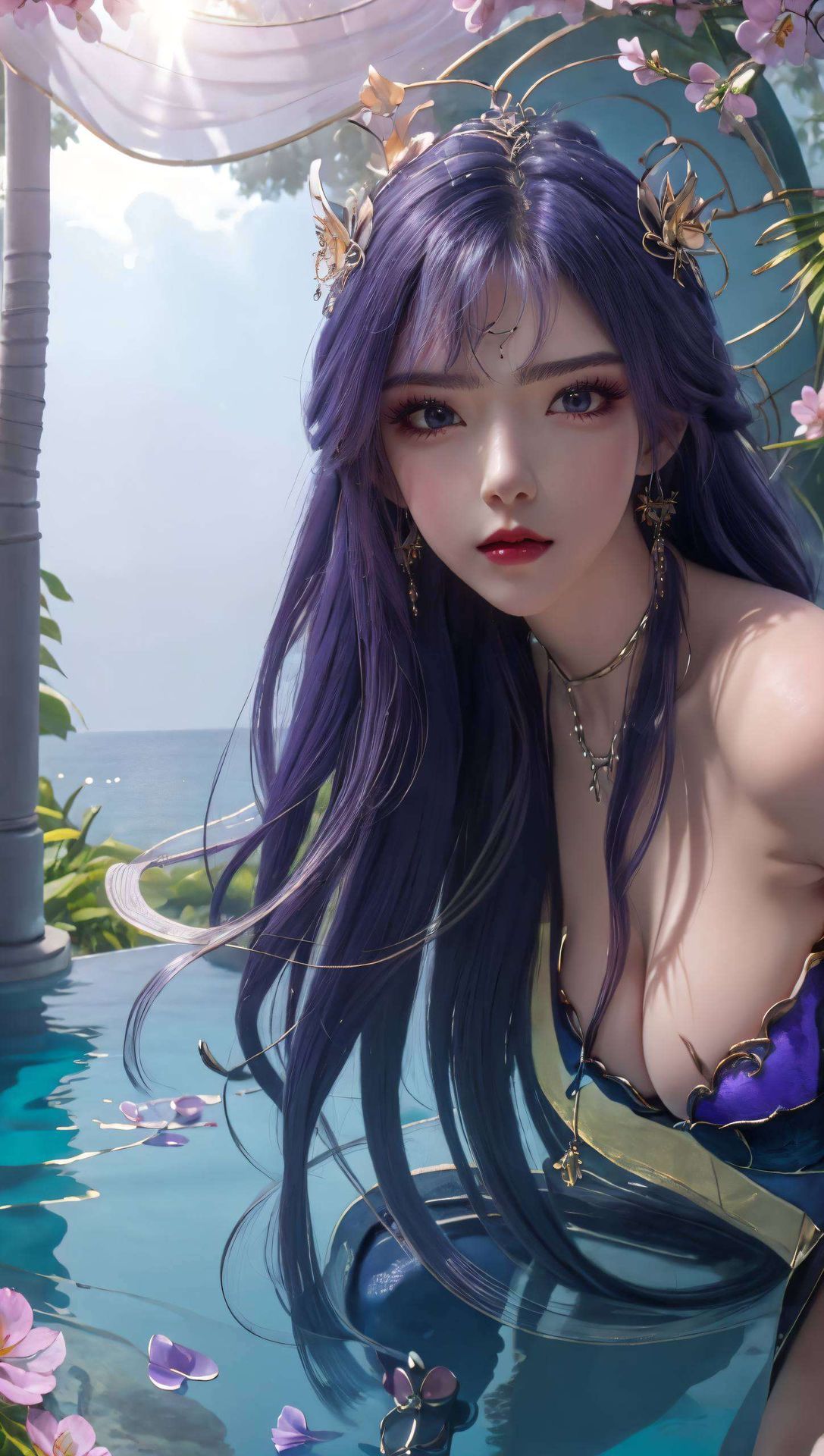 尽在天穹殿动态壁纸！这款AI绘画全屏素材感受星空之下的奇幻魅力！