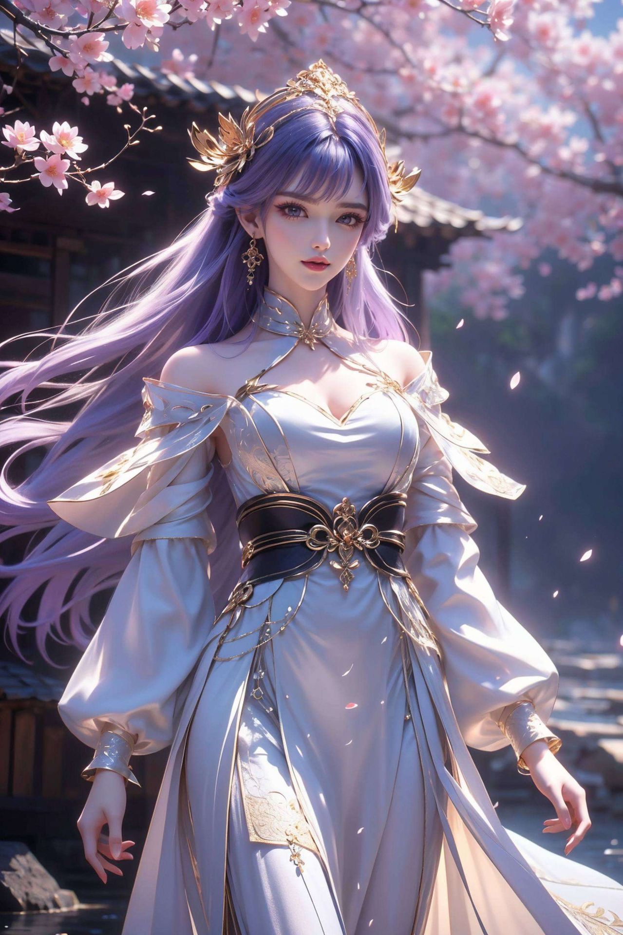 清新色调与细腻笔触打造这款国漫女主AI简洁iPhone壁纸