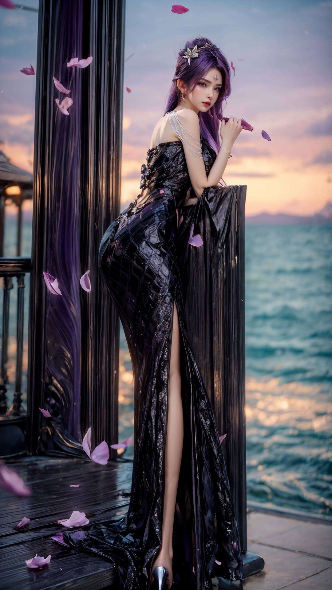 这款超好看国漫女主AI条纹2K高清壁纸为你的手机屏幕增添一抹梦幻光彩