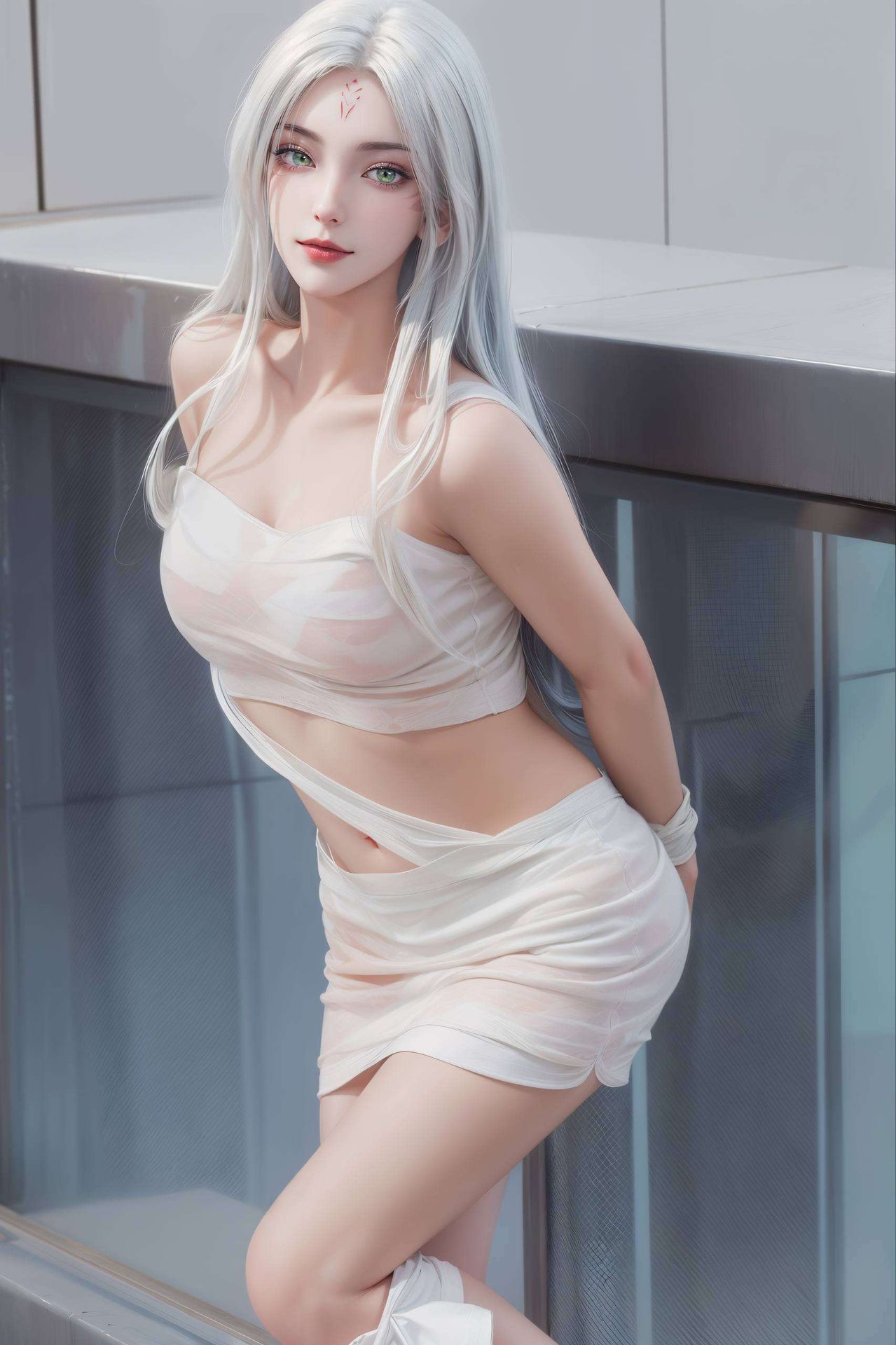 这位国漫女神AI小白第二代惊艳亮相！超精致条纹iPad壁纸