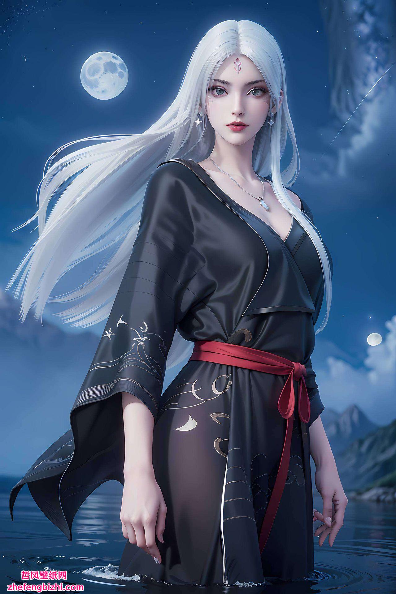 诛仙小白的美态如诗如画她的倩影在伤感建筑的背景下更显柔美