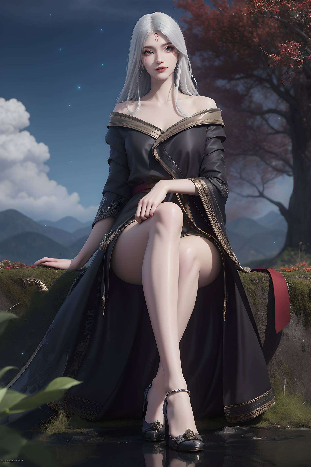 以诛仙小白精致衣饰为灵感细腻描绘