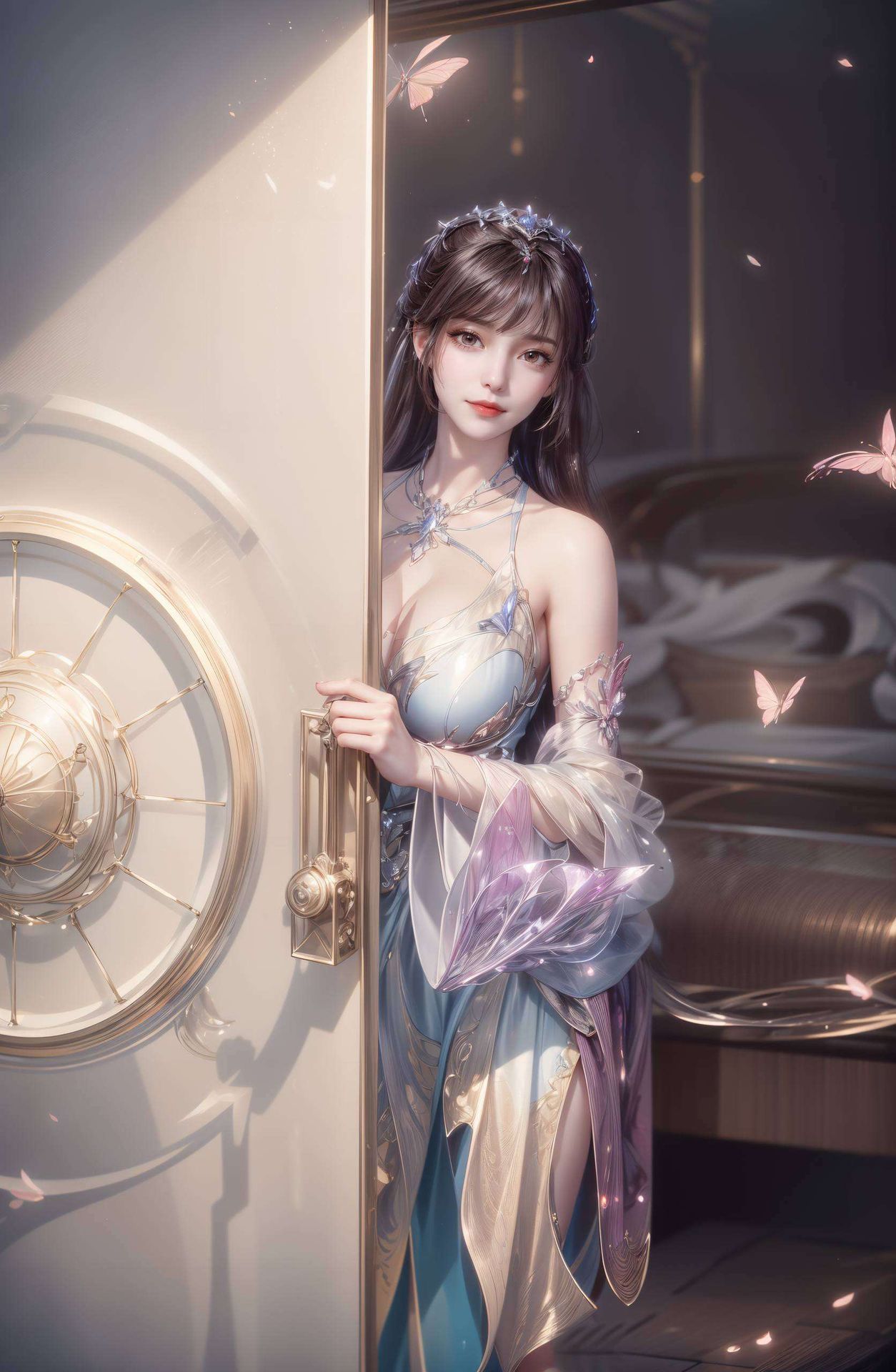 这款清新豪华的宽屏壁纸细腻描绘出她灵动飘逸的舞姿