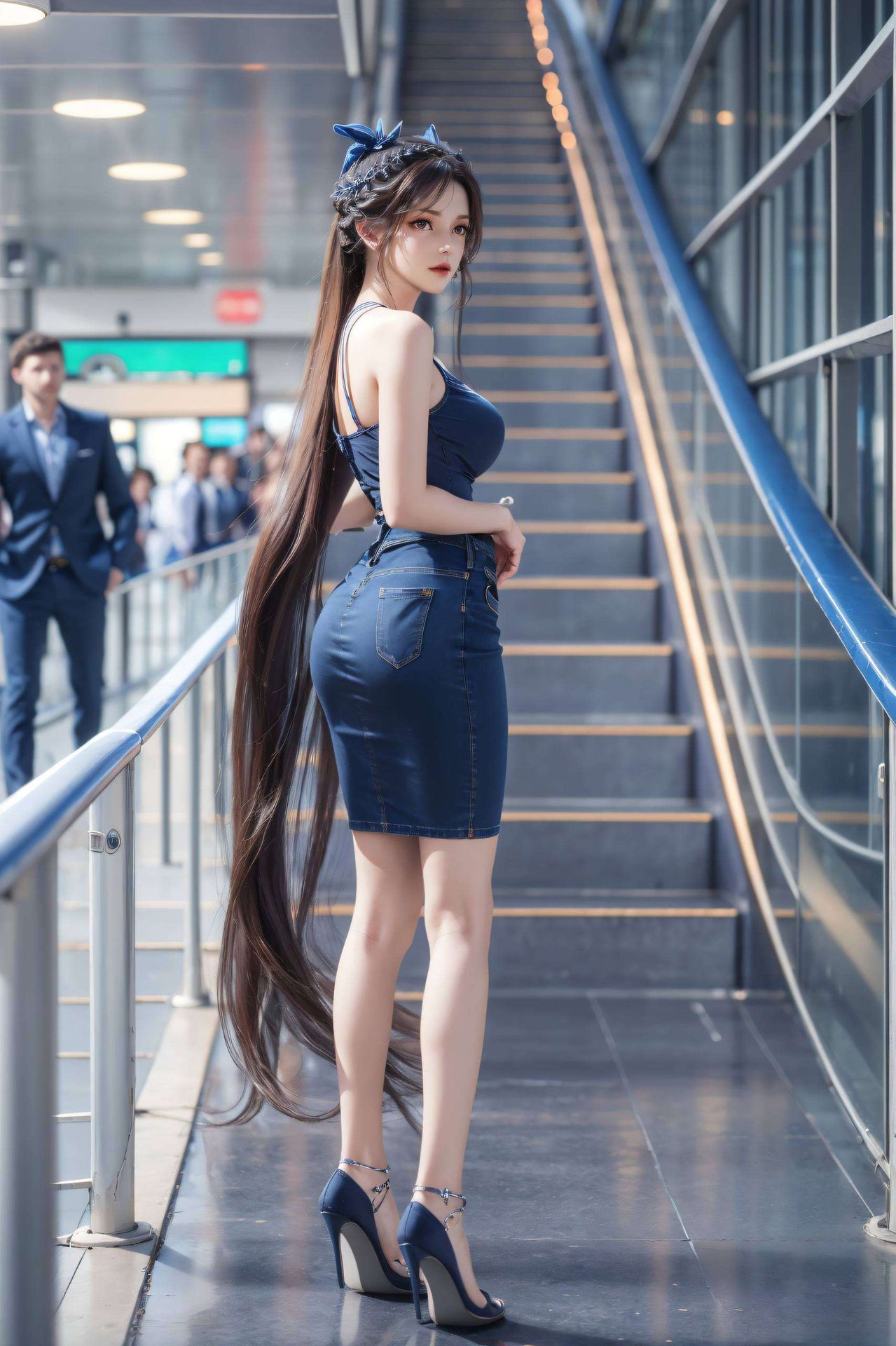 以少女动漫角色小舞为主角这款特别几何1080p壁纸桌面图片