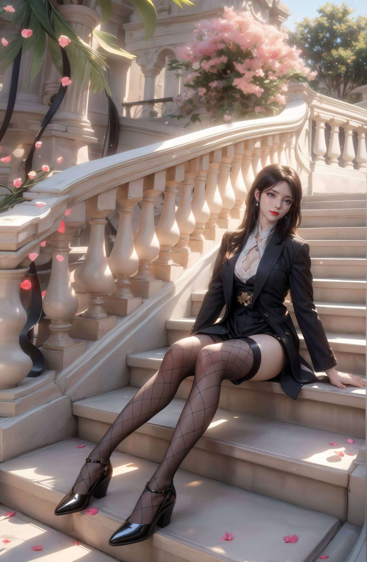 她的画作如诗如画高清壁纸映衬着平板电脑
