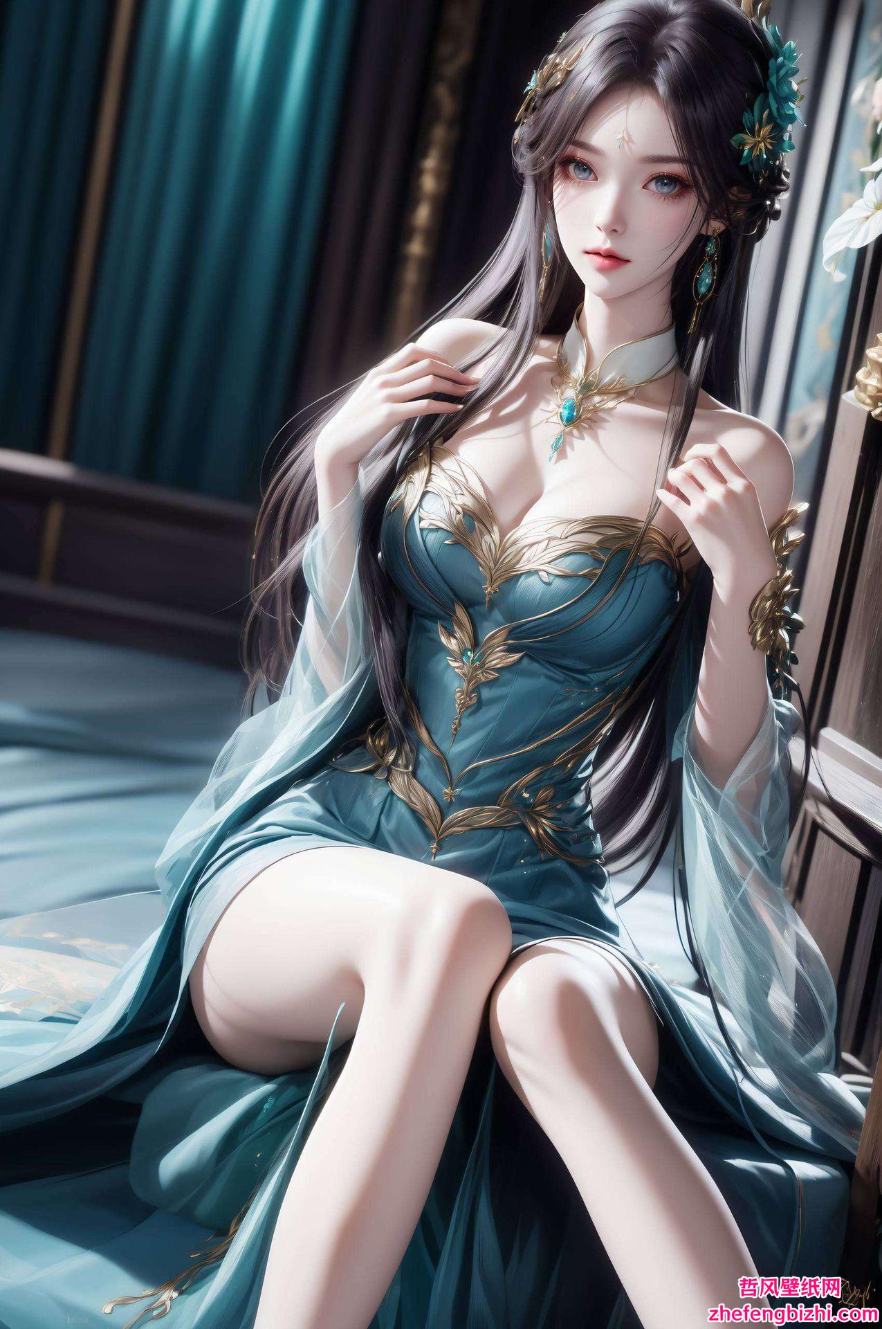 将萧薰儿的优雅气质展现得淋漓尽致这款完美高清的水彩国漫女神桌面壁纸