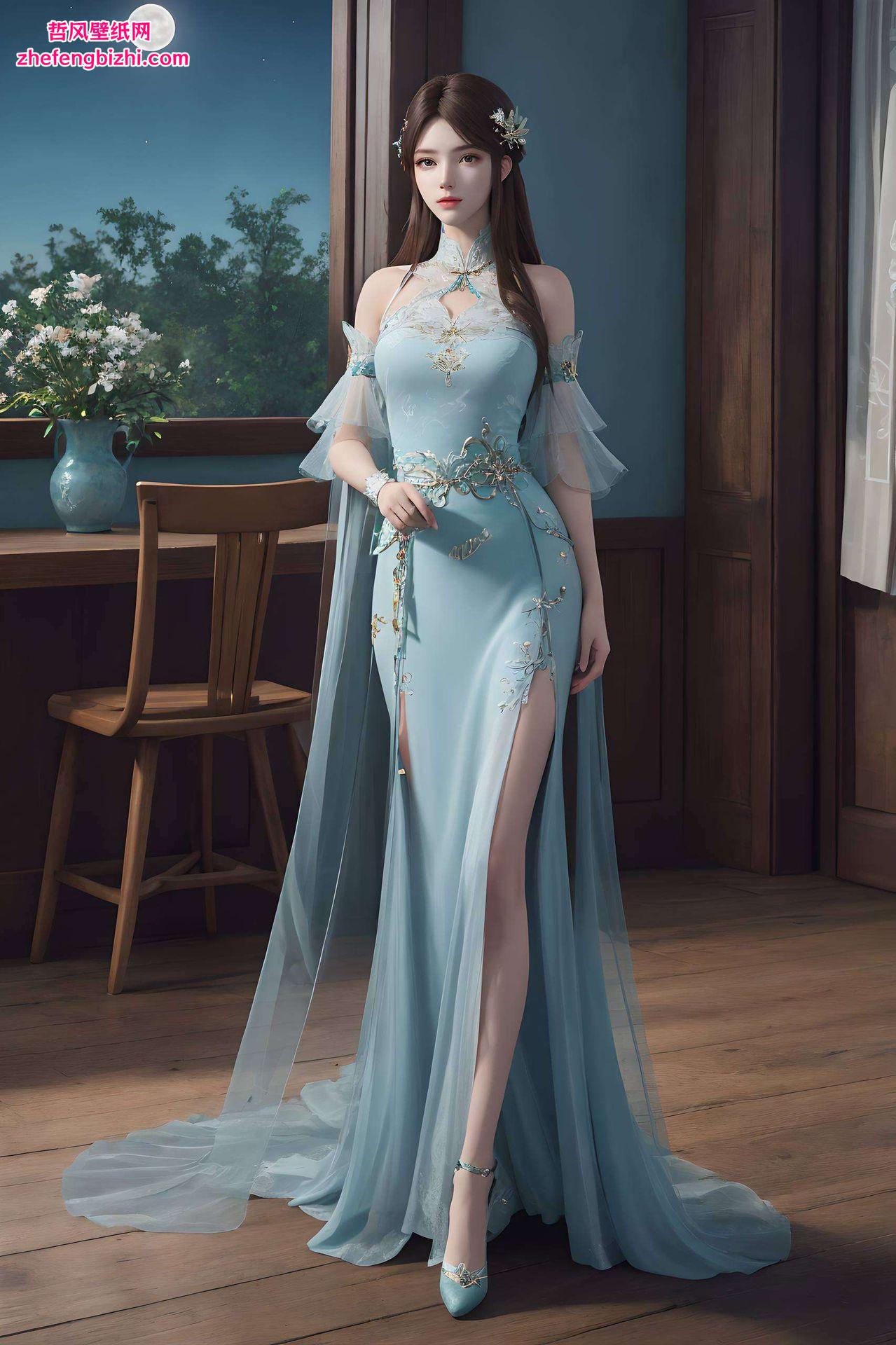 为你的电脑桌面增添一抹清新可爱的色彩这款对眼睛好条纹Win10壁纸国漫女神可爱壁纸